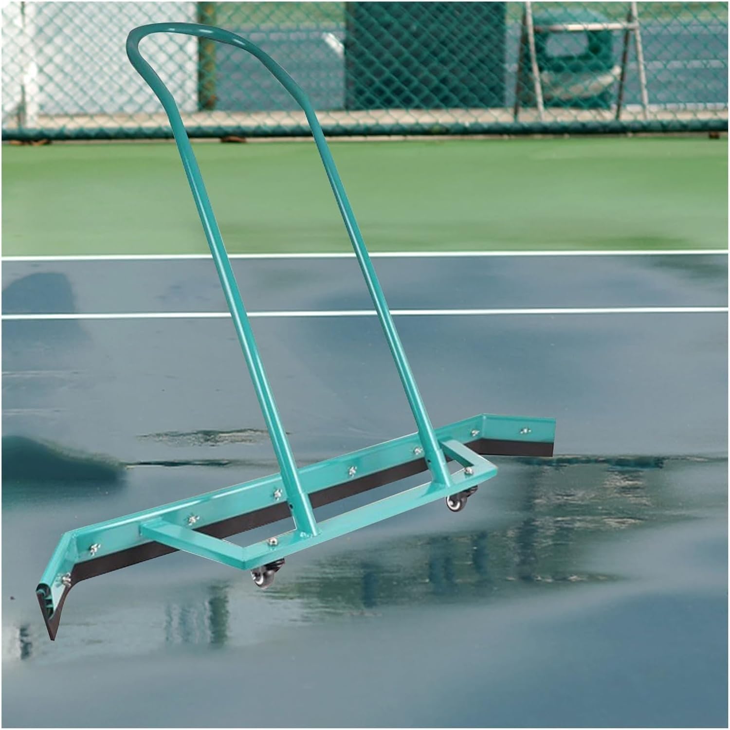 Escoba limpiacristales para cancha de tenis, removedor de agua portátil con ruedas giratorias, secador de suelo para cancha deportiva para baloncesto, estacionamiento