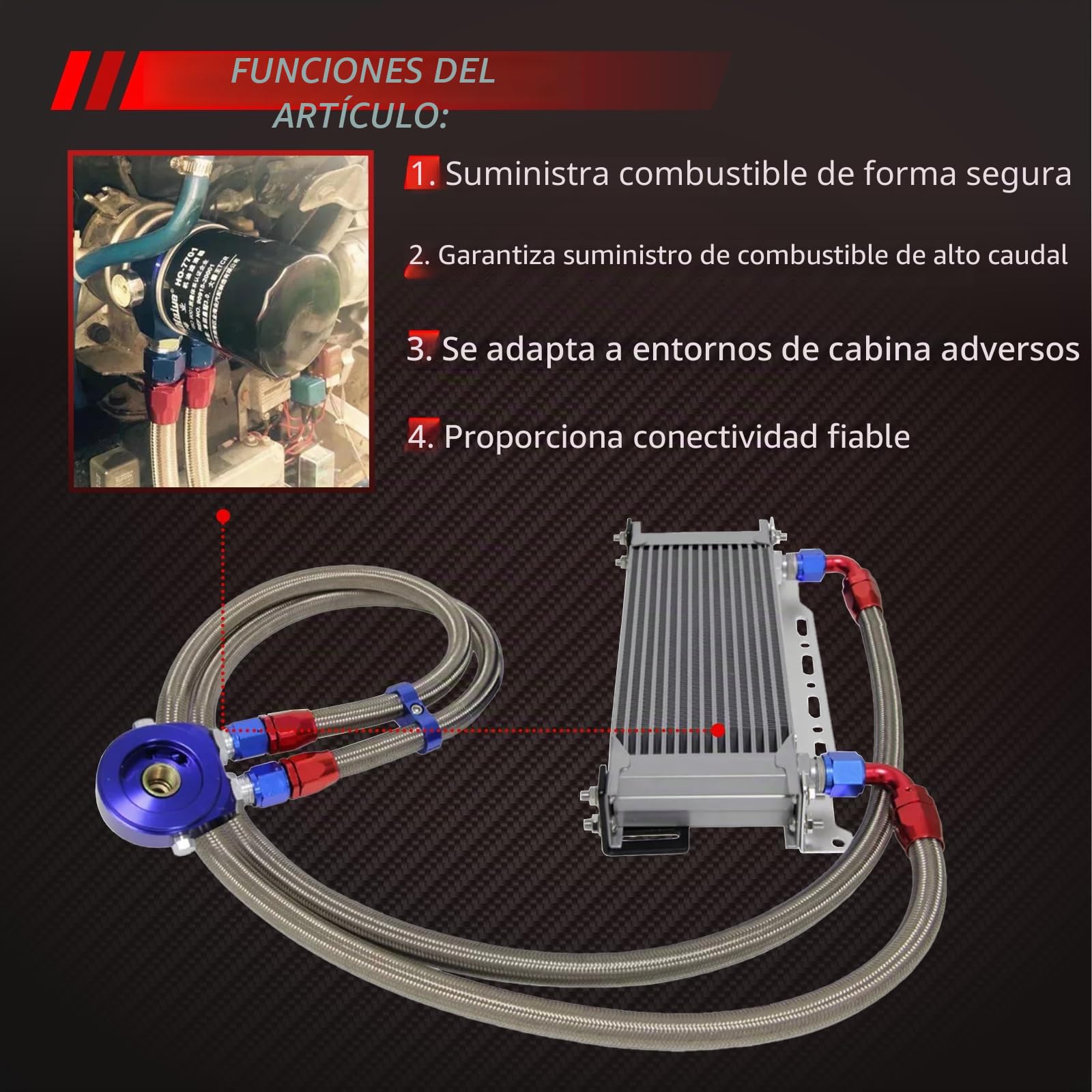 Enfriador de aceite de 19 filas AN10, juego de conexión adicional, enfriador de aceite externo, enfriador de motor, enfriador de agua, enfriador de aceite del motor, enfriador de aceite
