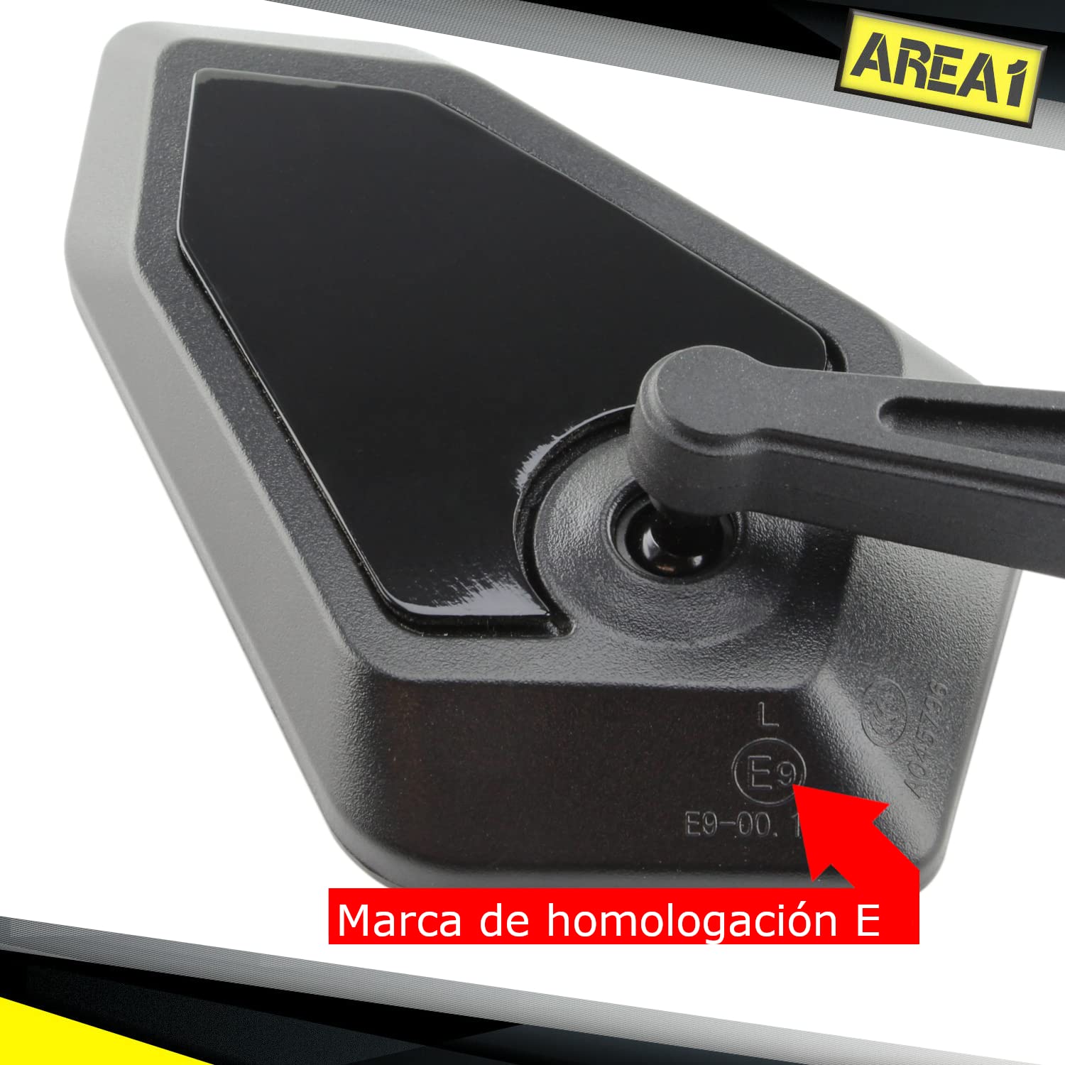 Area1 Moto Juego De Espejos/Marca De Homologacion E / 2xM10 Derecha, 2xM8 Derecha, 1xM10 Izquierda, 1xM8 Izquierda/se Adapta A (Sanyang) Fiddle 2, 3 (50, 125i, 200i) VS, NHT (V7