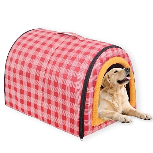 Cama grande para perros 2 en 1, cueva calmante para mascotas, impermeable, cama de lujo para perros