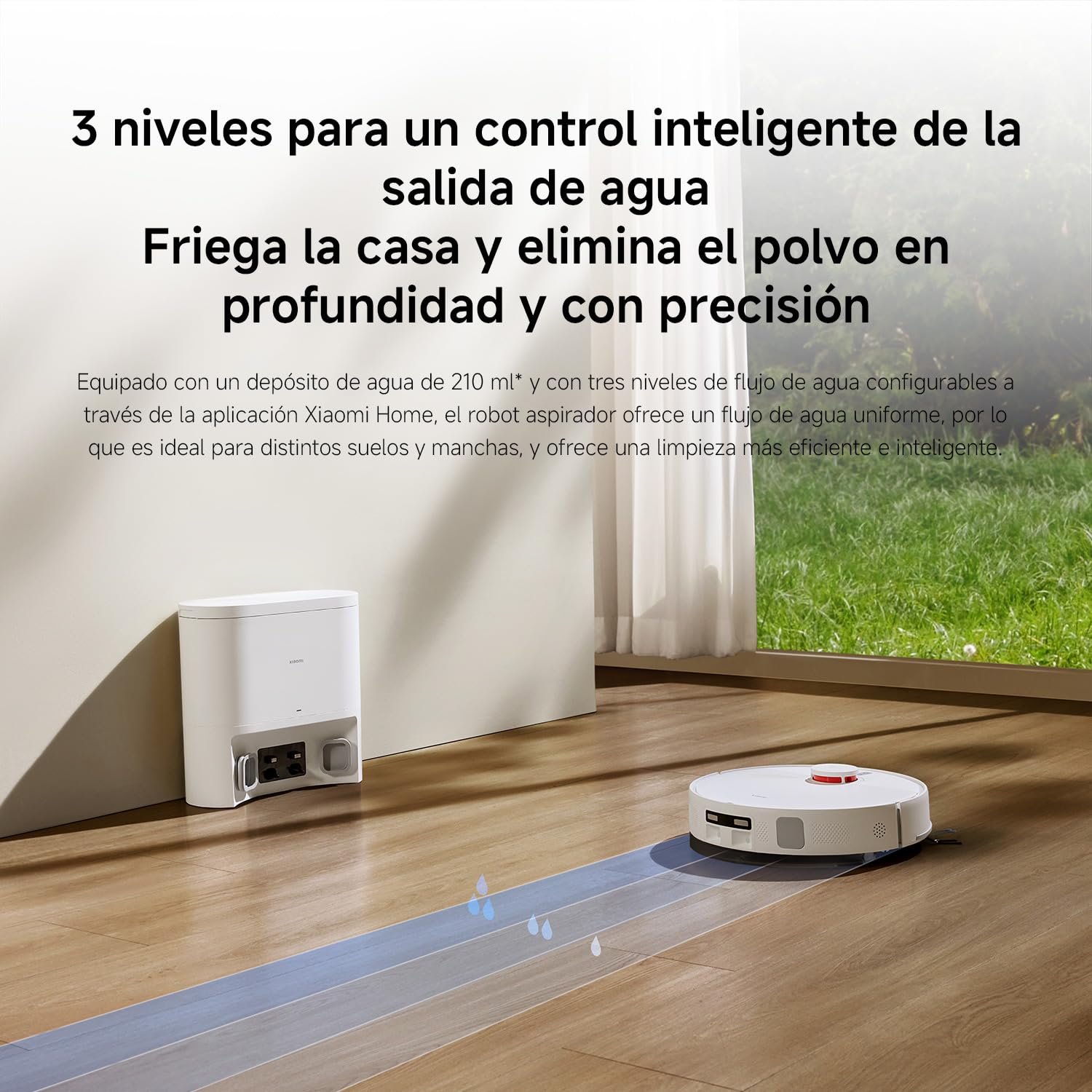 XIAOMI Robot Aspirador H40, 10000Pa Succión Robot Aspirador y Fregasuelos,Navegación Láser LDS Aspirador Robot,180 Min de Autonomía, Control por Voz/App, para Pelo de Mascotas y Suelos Duros