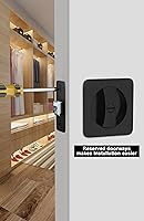 Vista 7 de goldenwarm Cerradura de Puerta Corrediza Negra, Herraje de Puerta Corrediza Cuadrada de Esquinas Redondeadas, Pestillo de Puerta Corrediza