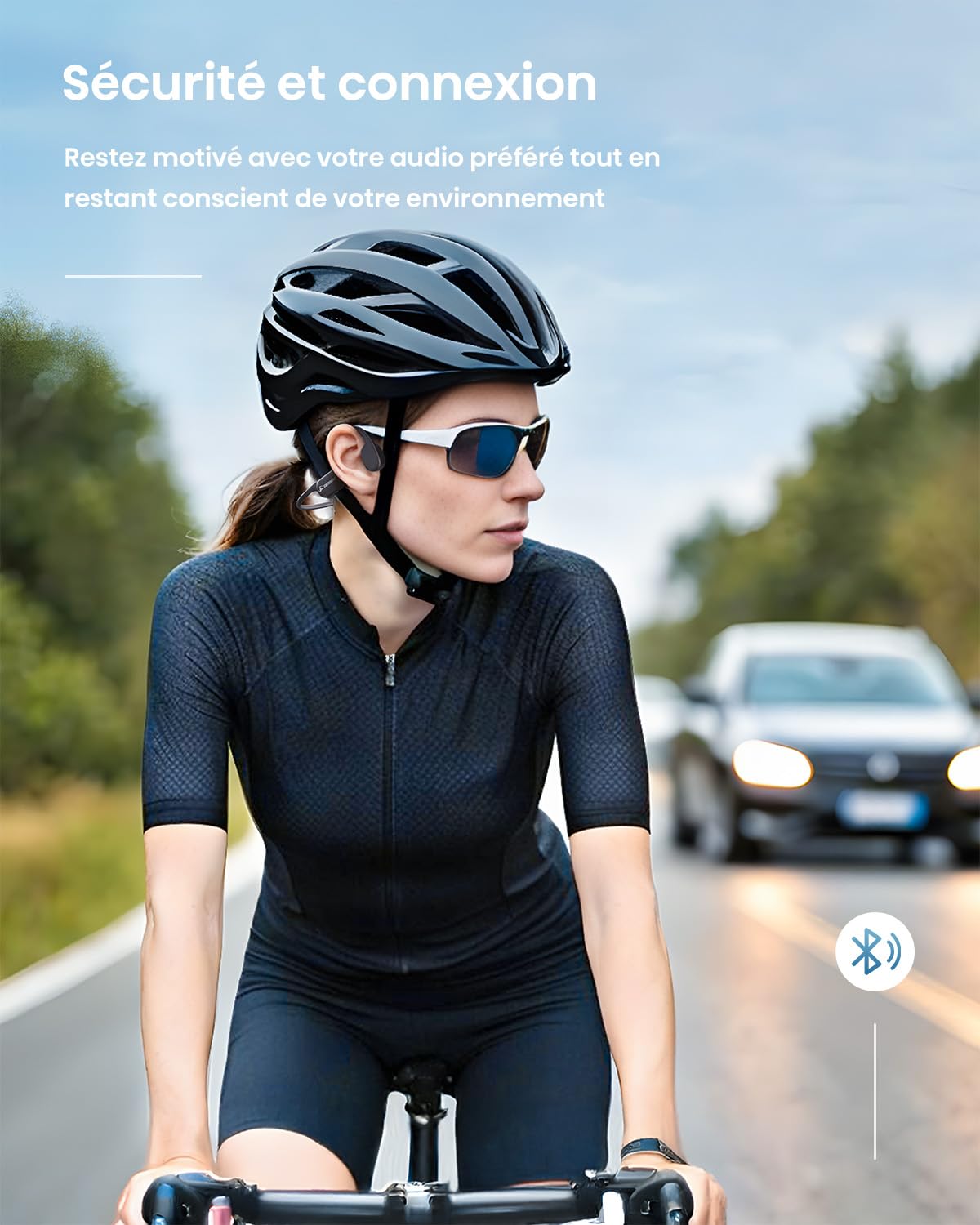 Guudsoud Écouteurs à Conduction osseuse, certifiés IP68, étanches et adaptés au Sport, au Cyclisme, à la Natation et à la Course à Pied | Casque Conduction Osseuse Natation,Bluetooth 6.1 Écouteur sans Fil,mémoire 32 Go intégrée,Casque Sport pour la Natati