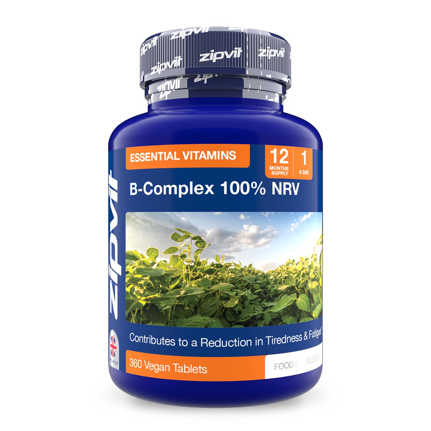 Vitamin B Complex, 100% NRV of All 8 B Vitamins, 1 Year Supply, Supports Energy, Mental Performance & Immunity