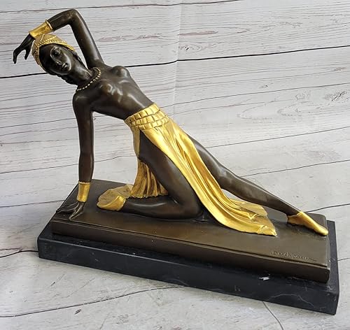 Firmado CHIPARUS bailarina exótica Art Deco Escultura de bronce Decoración del hogar Estatuilla Obra de arte Oferta de venta por Think Bronze