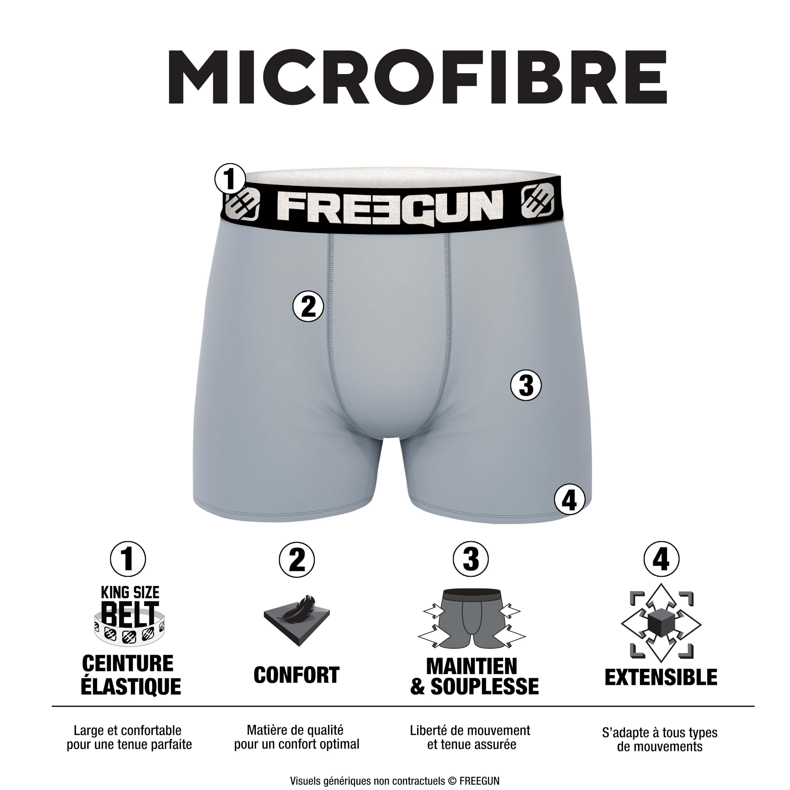 Freegun Pack Surprise Boxer Homme, Calecon Modèle Aléatoire, Confortable et Agréable (Lot de 5) - 5