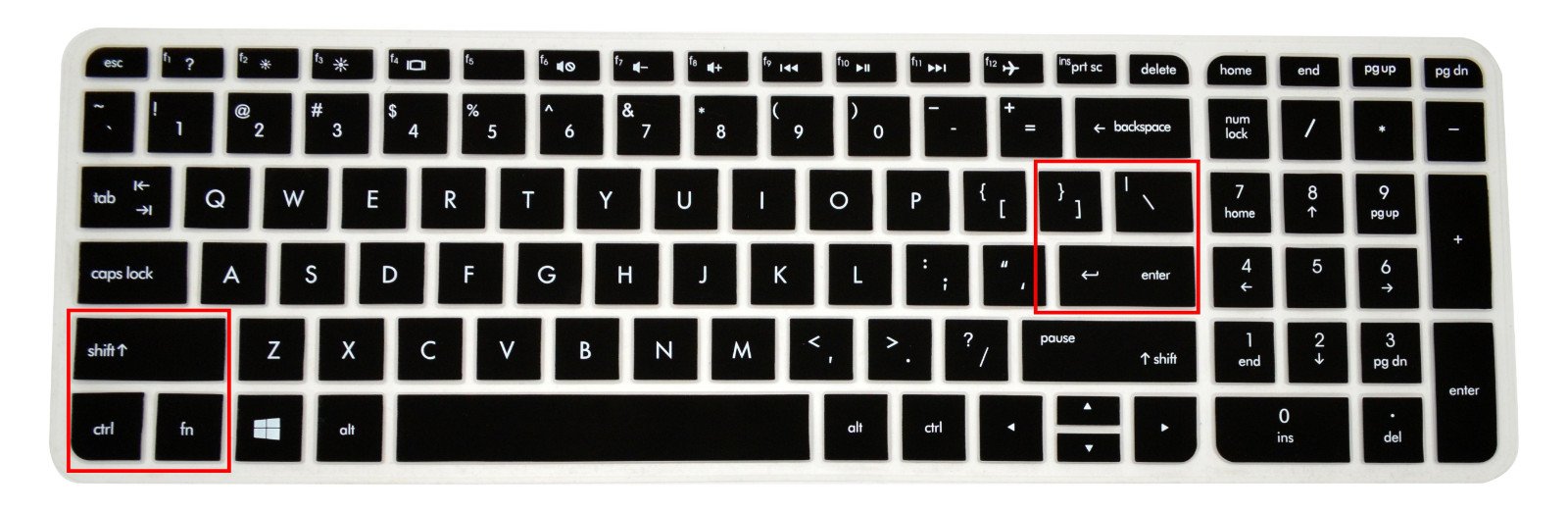 PcProfessional Black Ultra Thin Silicone Gel Keyboard Cover for HP m6-p*** m6-w*** Series Keyboard Protector, m6-p013dx m6-w010dx m6-w102dx m6-w010dx (Please Compare Keyboard Layout and Model)