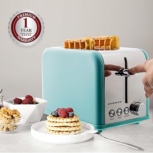 Miniatura 9 de OVENTE Electric Toaster Machine with 6-Shade Browning Selector Setting, Compact Design and Removable Crumb Tray, 700W Power Perfect for Toasting