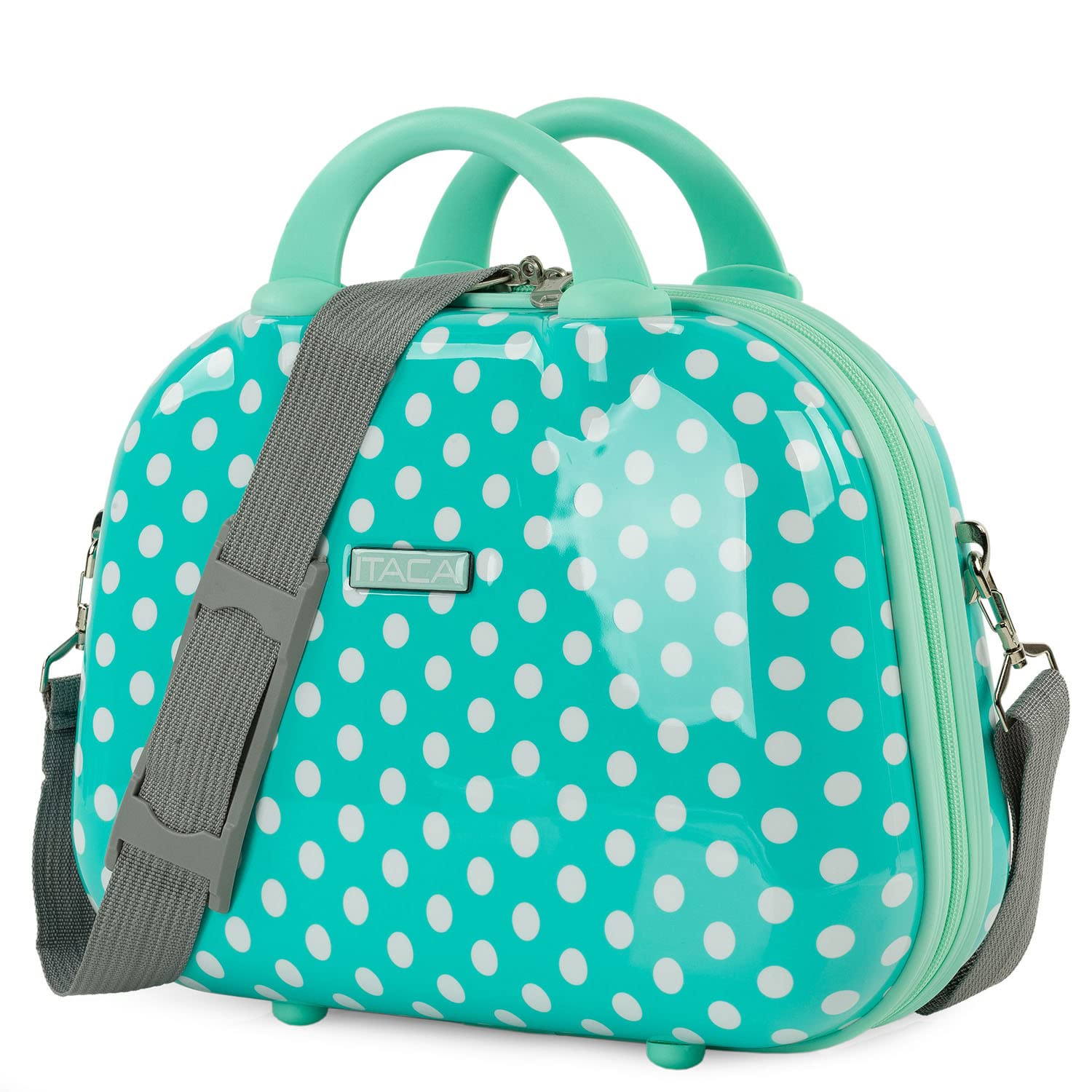 ITACA Neceser Mujer e Infantil PC Policarbonato. Neceser Viaje de Calidad Rígido con Asa Superior y Correa Ajustable para el Hombro. Elegante Marca