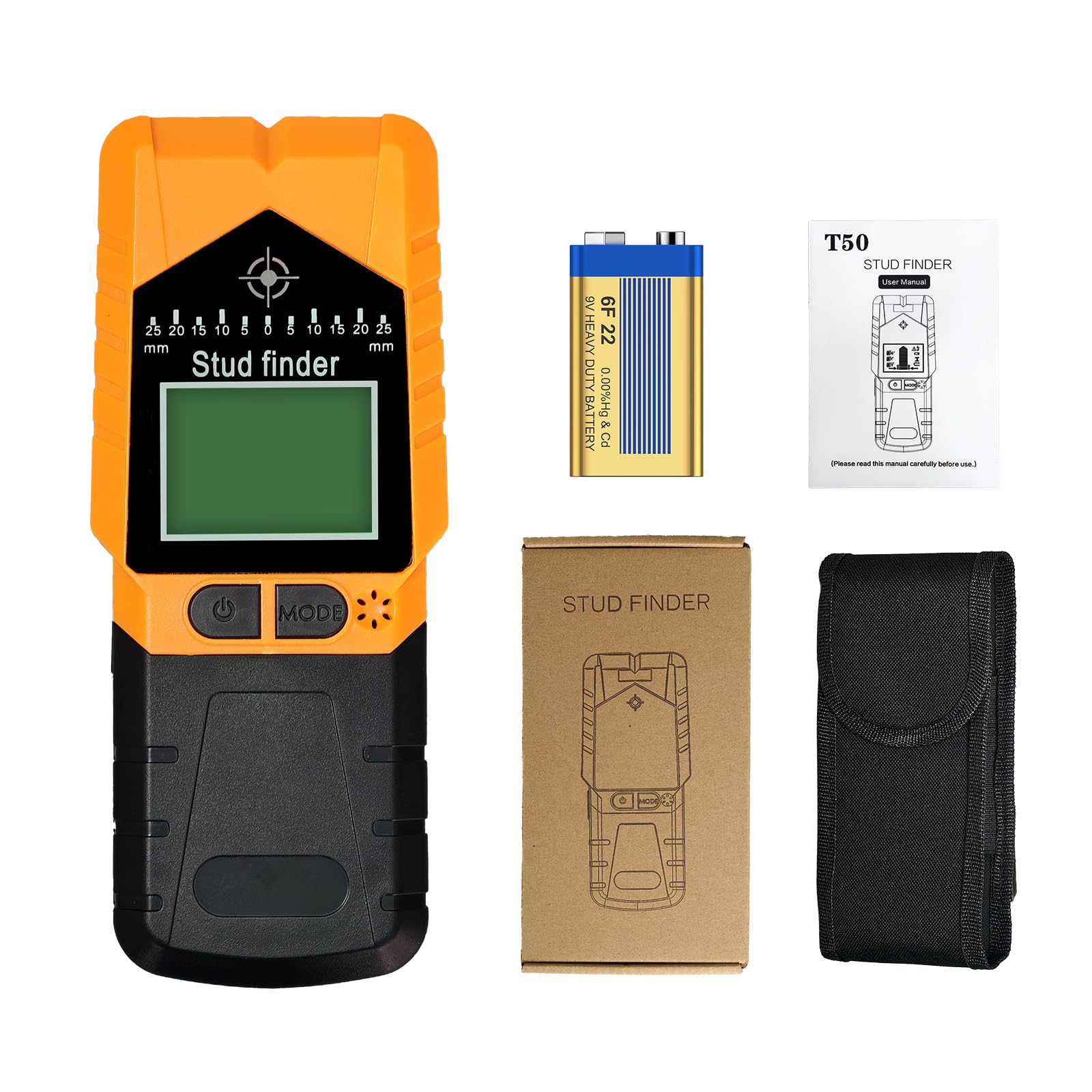 Proster Détecteur Mural 7-en-1 Haute Précision avec Capteur Intelligent, Scanneur Multifonction Écran LCD Rétroéclairé, Détection de Fils AC/Métal/Bois/Tuyaux pour Bricolage/Maison/Chantier