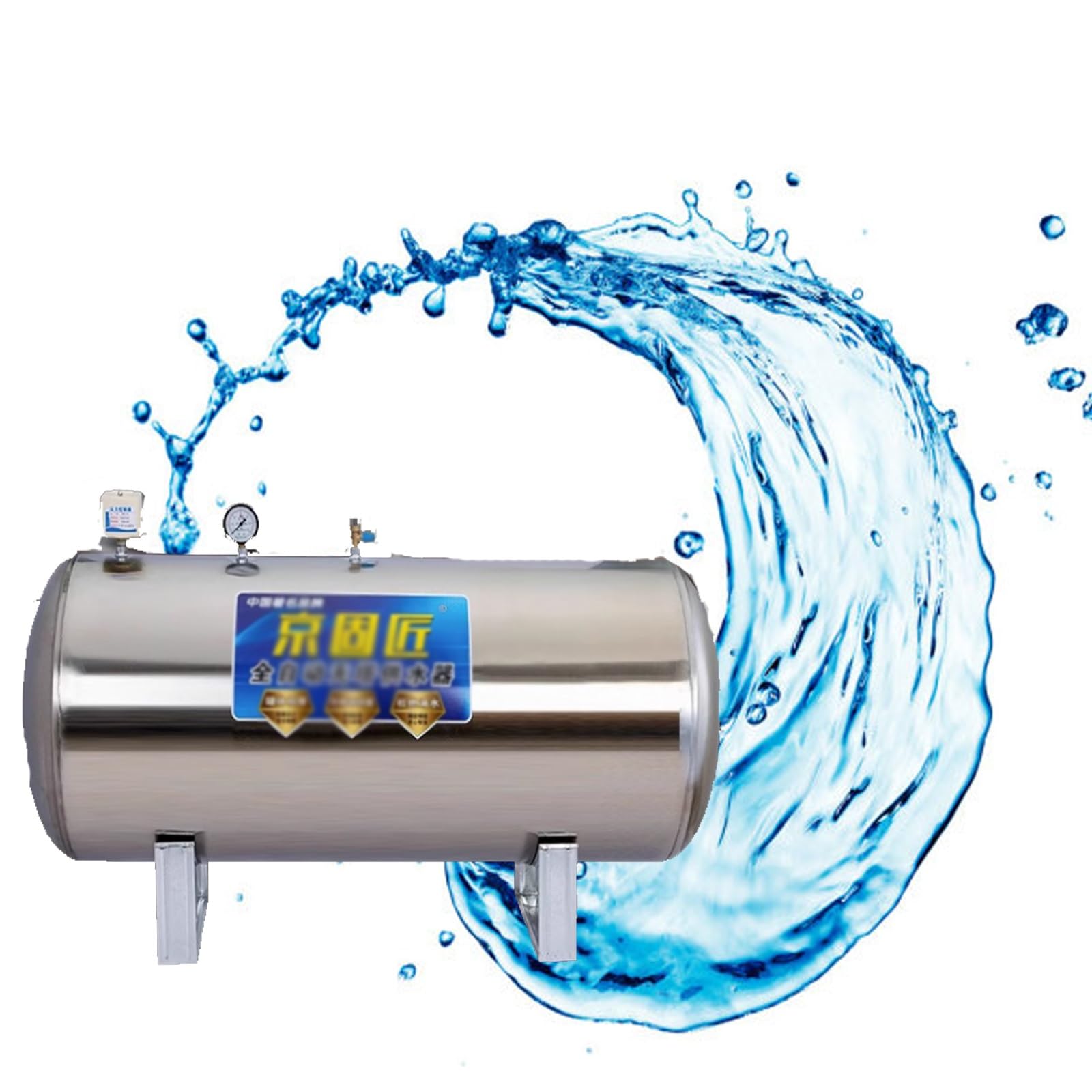 Tanque De PresióN De Pozo Tanque De Presión Para Bomba De Pozo, Kit De Tanques De Presión De Almacenamiento De Agua 100L 160L 200L 250L 300L, Presurizado(200L/52.8Gal)