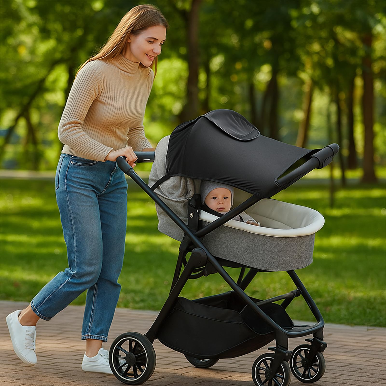 1 Carro Bebe Universal Parasol Toldo Carrito Bebe Parasol Silla Bebe Parasol Ajustable Libremente Parasol Carro Bebe Resistente Al Viento Al Polvo y a Los Rayos UV Fácil de Instalar