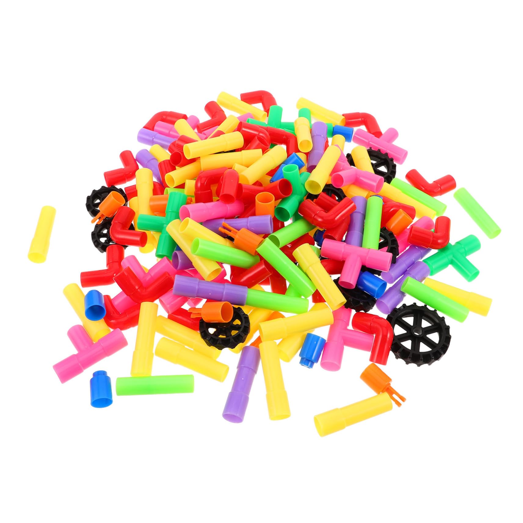 Abaodam Kinder Röhrenbausteine mit Großen Bausteinen aus Kunststoff | Konstruktionsspielzeug für Kleinkinder, Lernspielzeug für Kreatives Bauen, Leicht und Farbenfroh