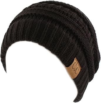 Unisex Winter Chunky Soft Stretch Cable Knit Slouch Beanie Skully