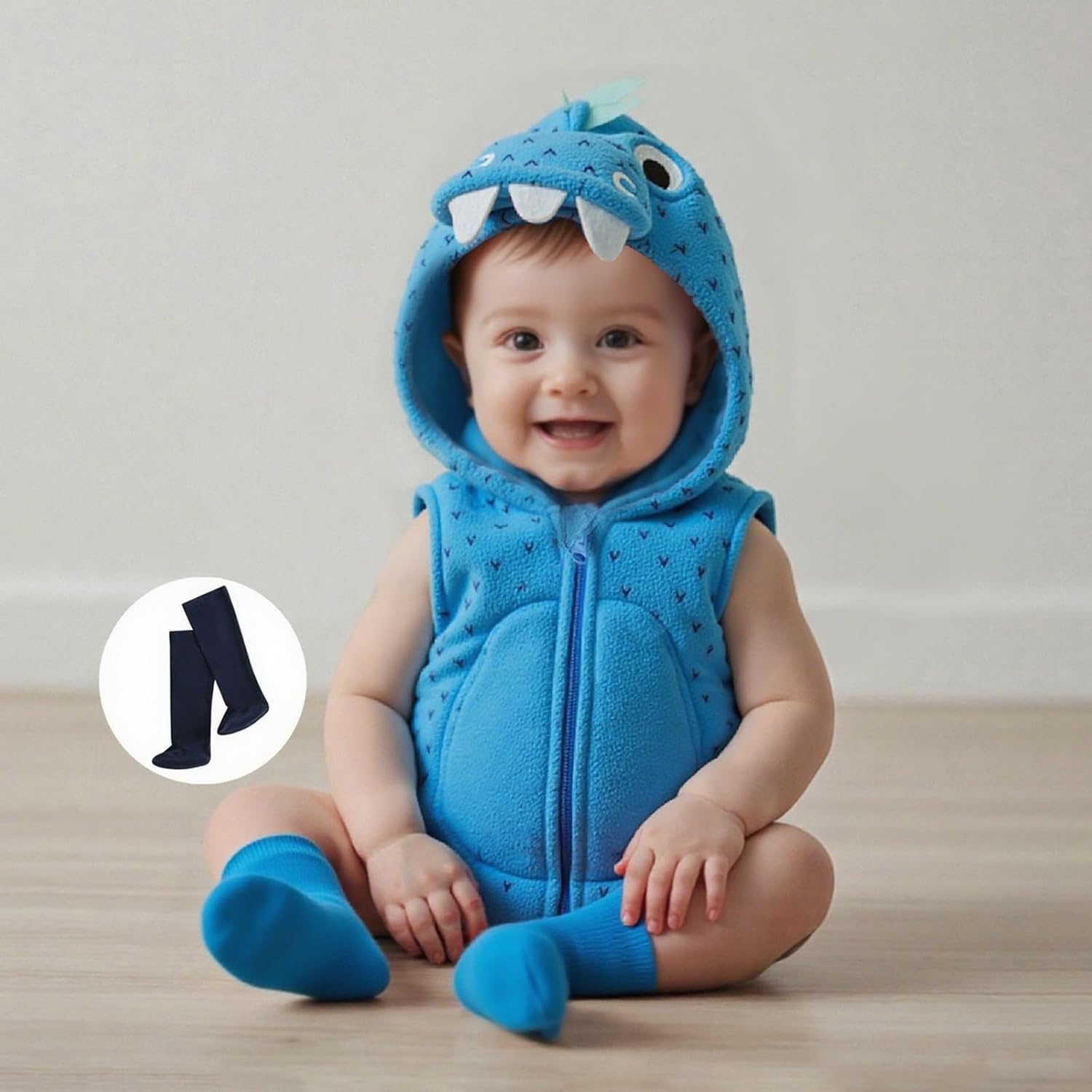 Madjtlqy Baby Halloween Costumes Outfit Toddler Girl Boy Clothes Hooded Romper Jumpsuit With Long Socks - Image 2