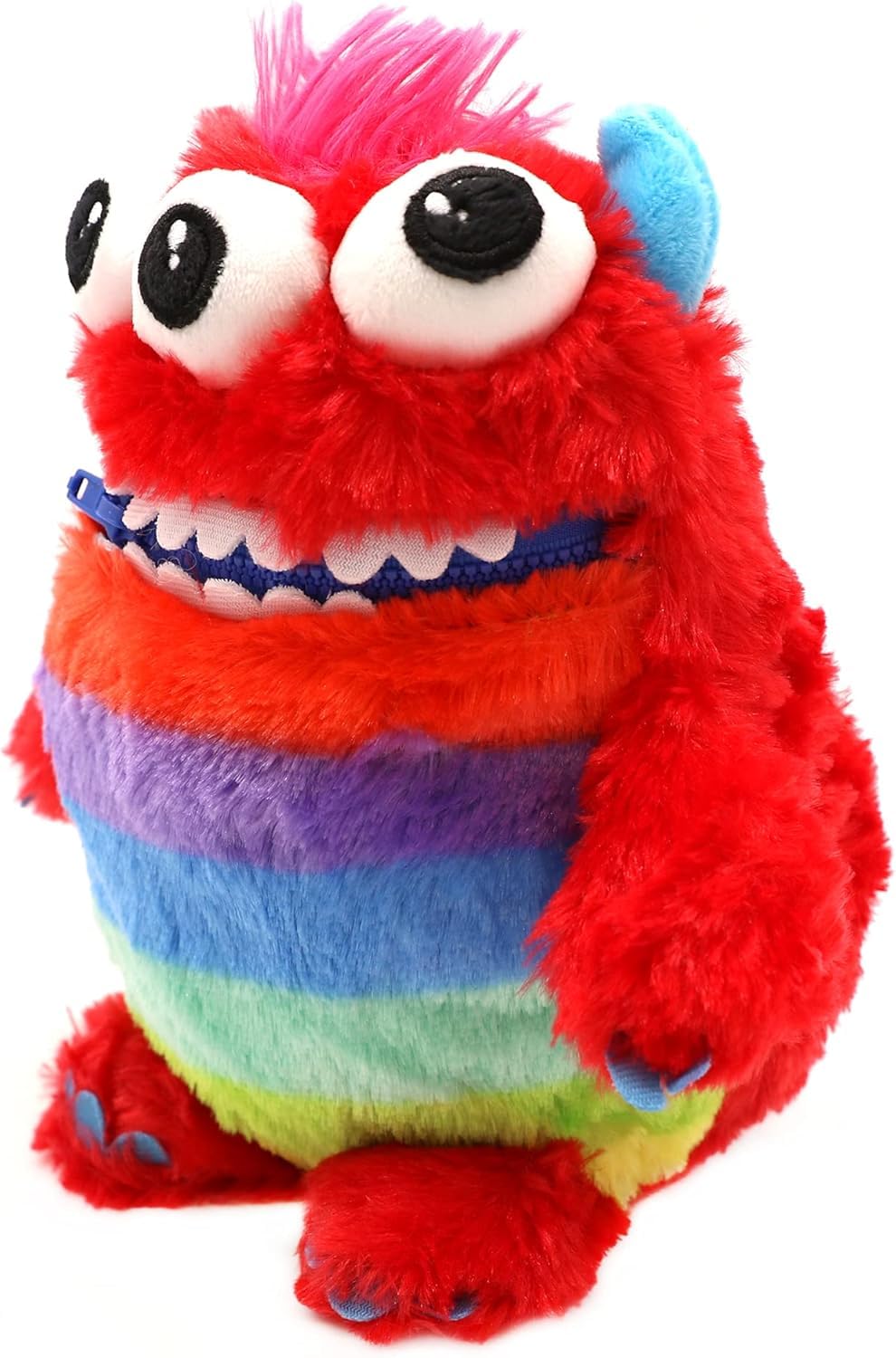 Worry Yummy Monster - Peluche per bambini, grande, 38 cm, morbido peluche per bambini, per bambini e bambine, per ridurre ansia, stress e paura, compagno di sonno – rosso 'Munch