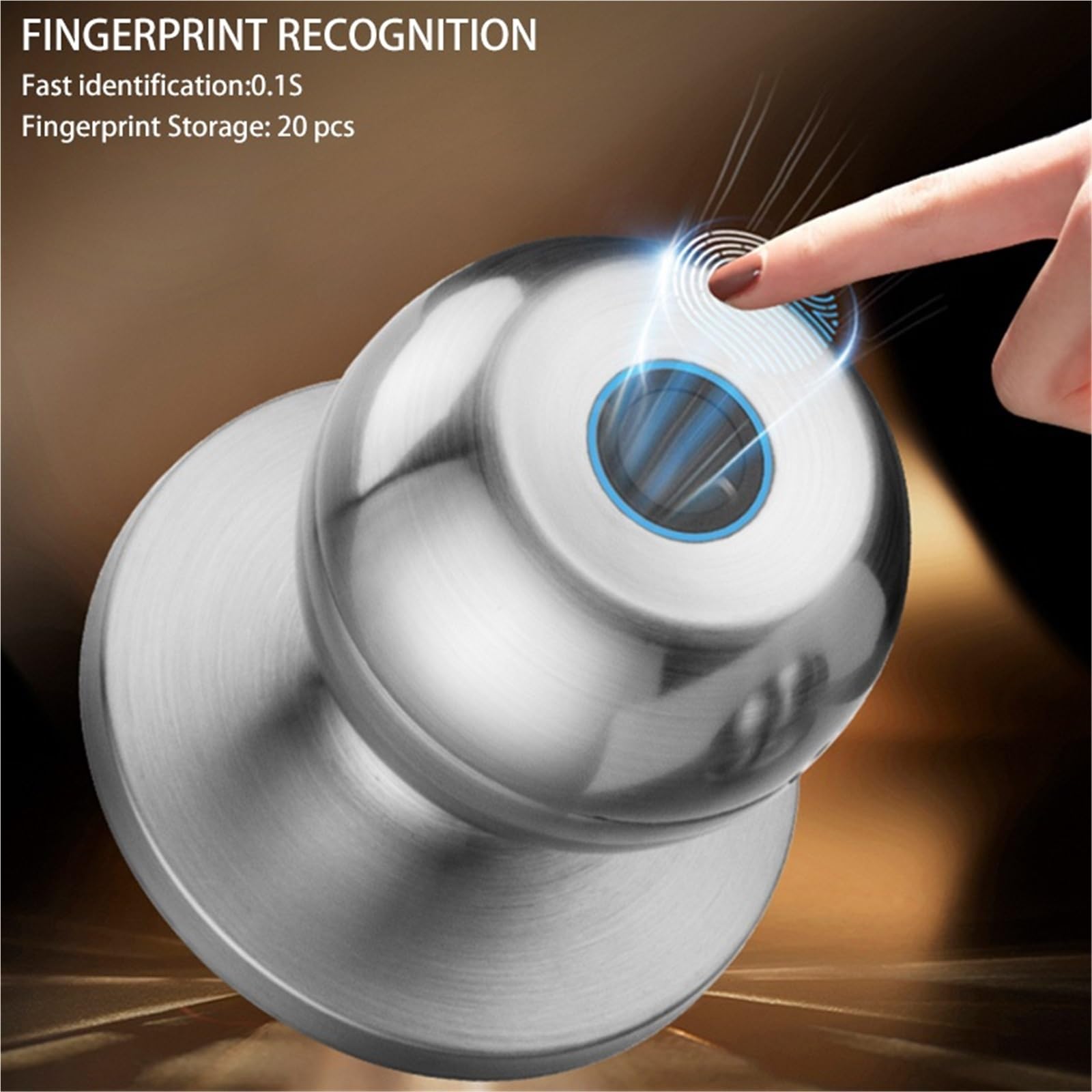 Biometryczny inteligentny zamek do drzwi z czytnikiem linii papilarnych Zamek elektroniczny Keyless Security Door Entry Home House Apartment Biuro Handlowe(Nero)