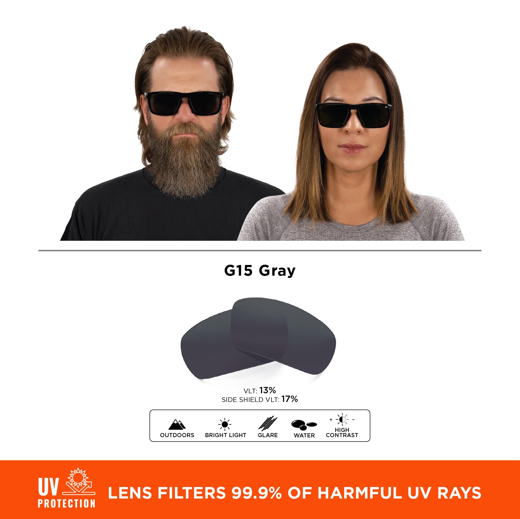 Ergodyne Skullerz SIXTEN Sicherheits-Sonnenbrille mit Seitenschildern, Anti-Beschlag