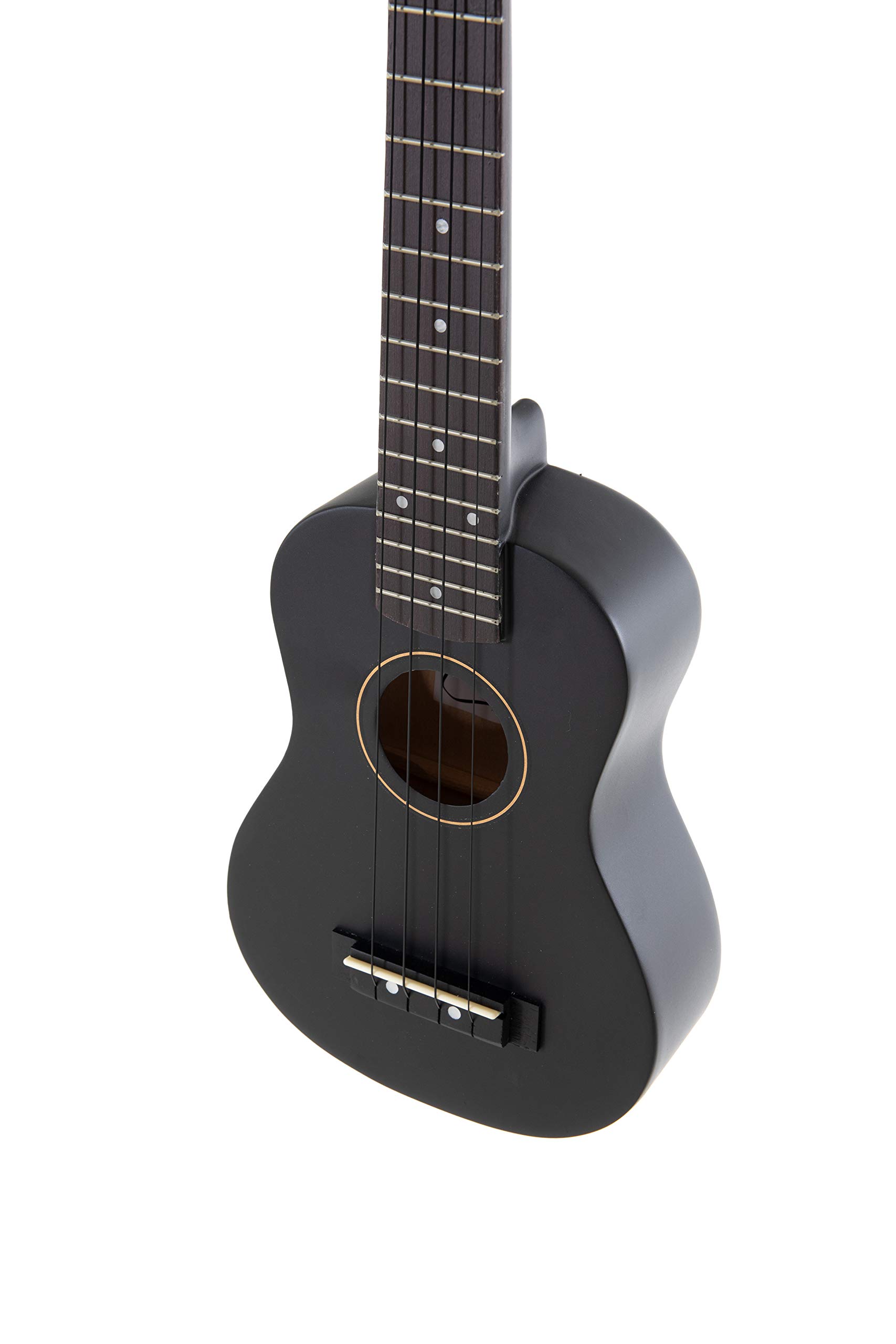 GEWA Soprano Ukulele Almeria Player Pack – nero opaco – incl. Gigbag, fischietto per accordare, corde di ricambio, tabella degli accordi + 2 plettri – Set per principianti per adulti e giovani