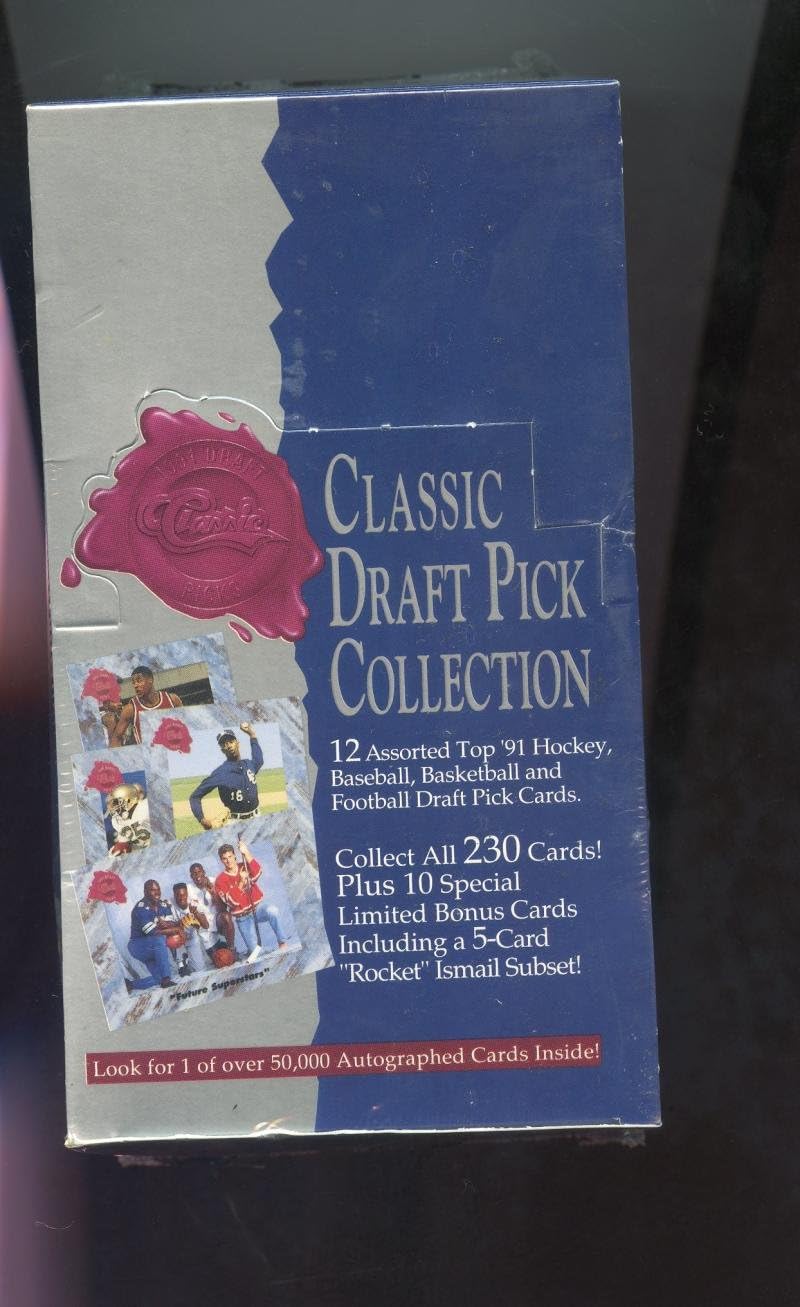 1991 Classic Draft Pick Collection Wax Pack Box Baseball Football Basketball