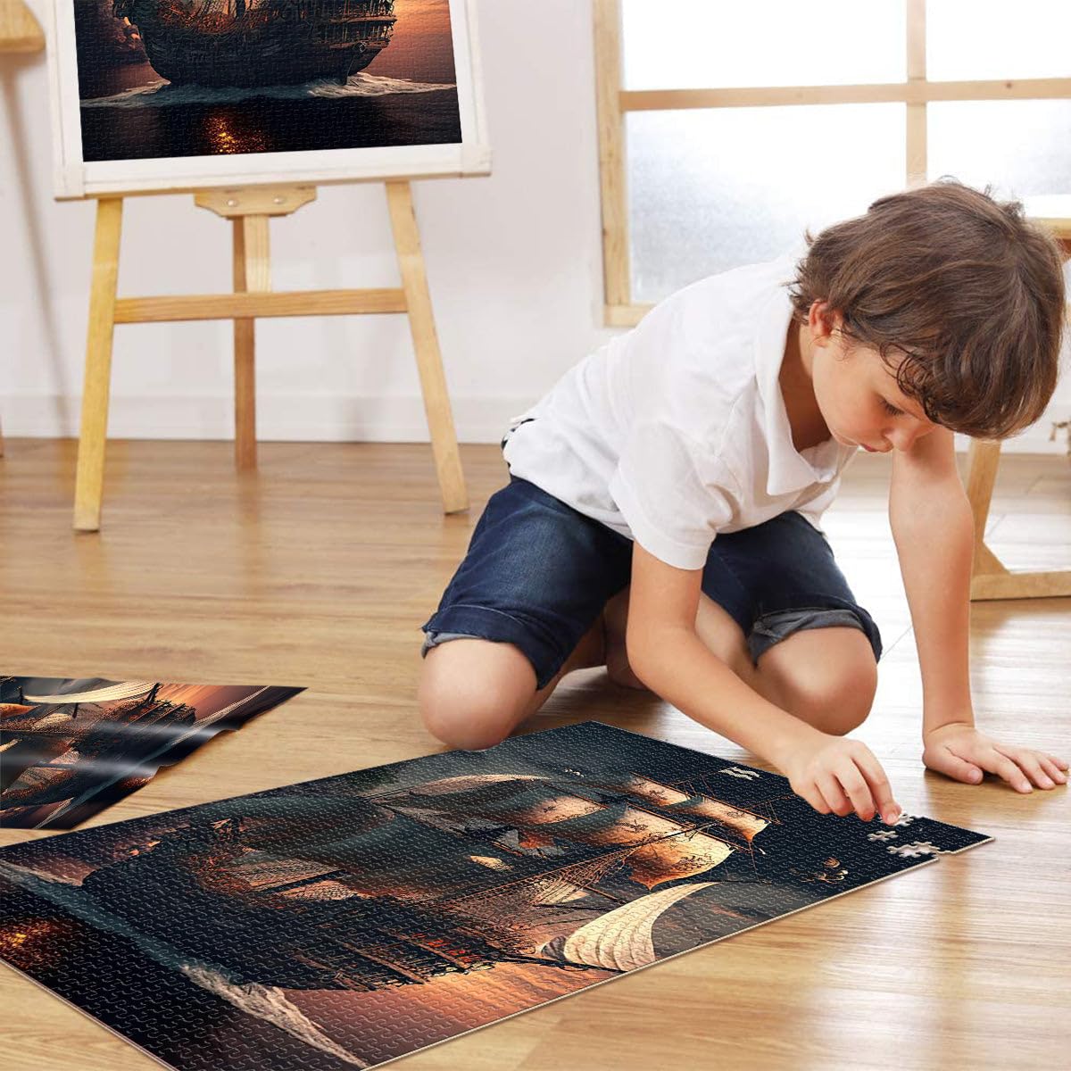 puzzle 2000 pezzi per adulti nave pirata Giocattoli che creano dipendenza e sfidano l'intelligenza del cervello gioco di sfida unico 70x100cm
