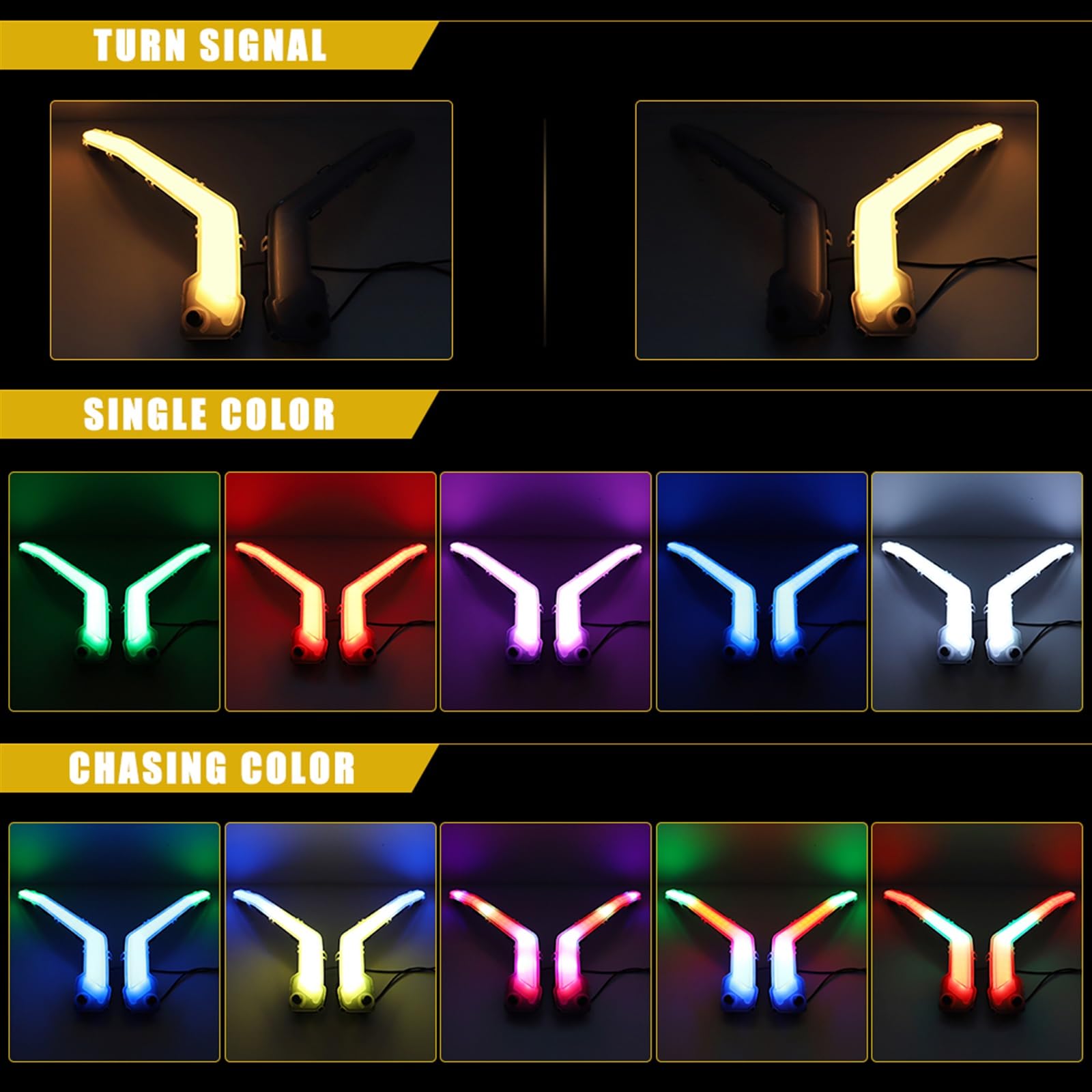 Dla Maverick X3 RGB przednie światła sygnalizacyjne LED, dla Can Am, XDS XRS Fang włączony kierunkowskaz Wskaźnik kierunkowskazów motocykla