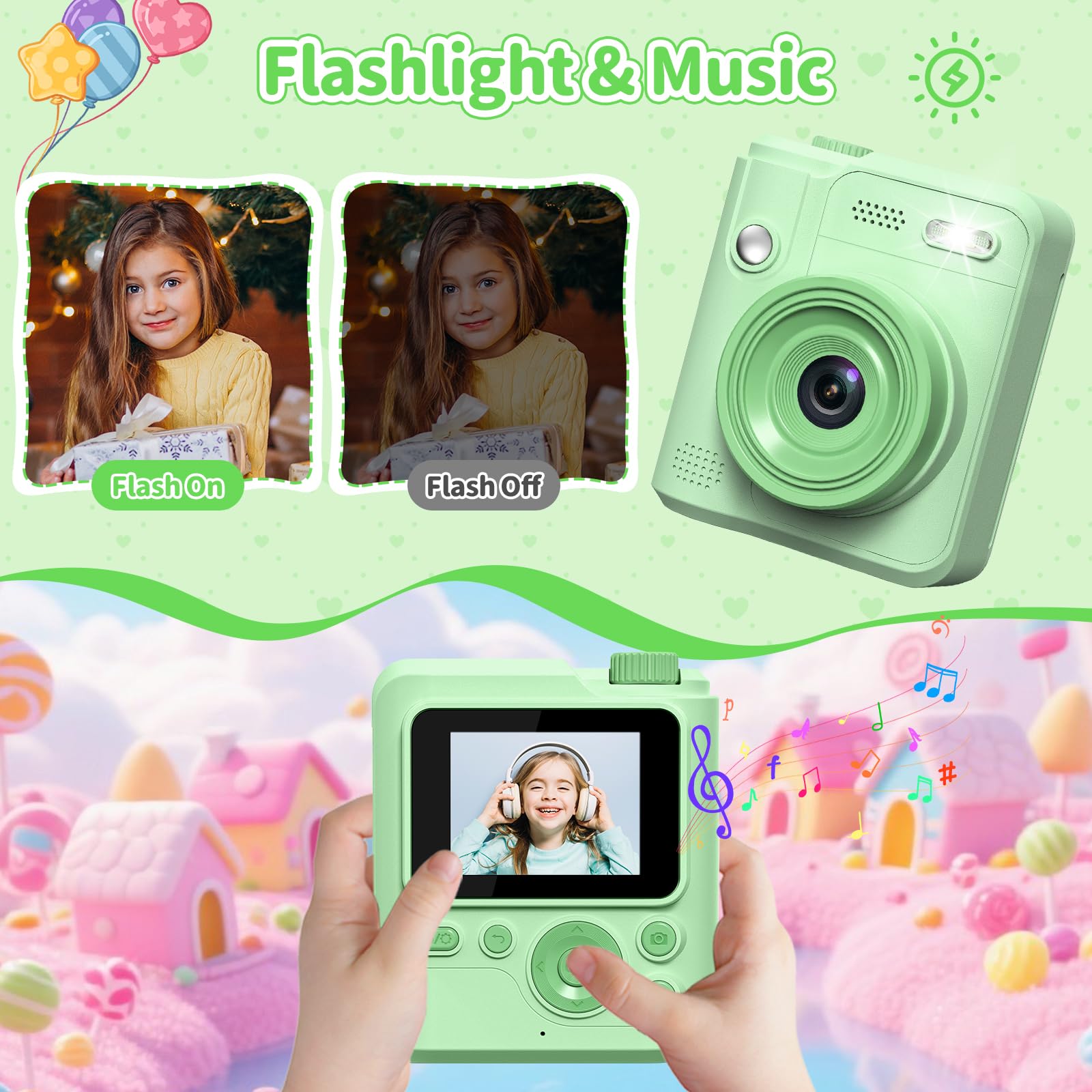 Gofunly Sofortbildkamera Kinder, 1080P HD Kinderkamera Sofortbildkamera mit 32GB Karte & DruckerPapier, Kamera Kinder Sofortdruck Kinderspielzeug Geschenke für Jungen und Mädchen 3-12 Jahre