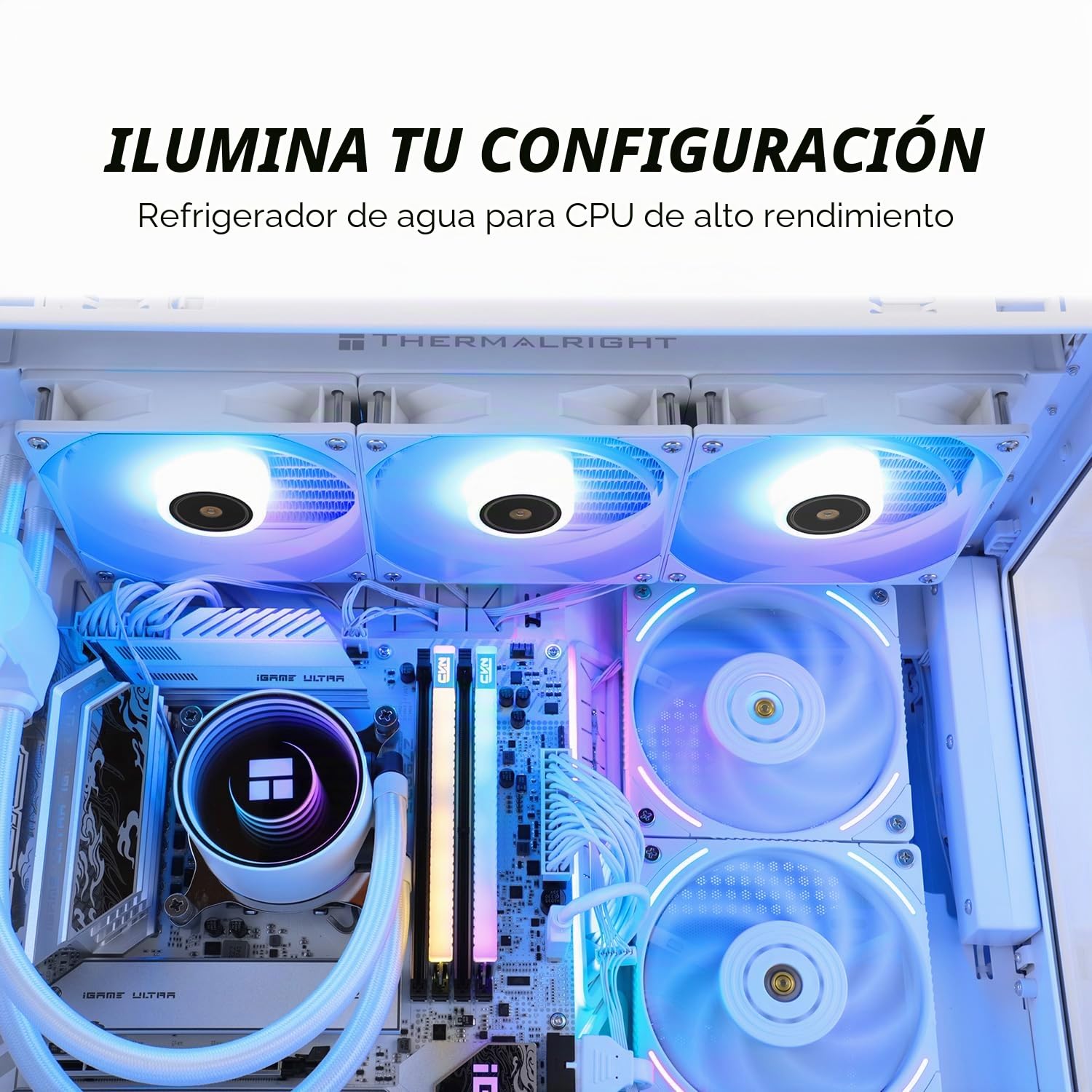 TR Frozen Notte 360 WHITE ARGB V2 Enfriador de procesador de agua,Especificaciones del enfriador de CPU 360 blanco,Ventiladores dobles PWM,Rodamientos S-FDB,Adecuado para AMD/AM4, AM5,LGA1851
