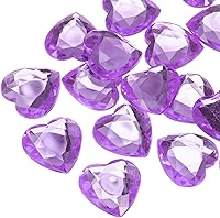 Vista 1 de MECCANIXITY 20 piezas de diamantes de imitación acrílicos de corazón de 0.98 pulgadas (0.984 in) con parte trasera plana, gemas de plástico