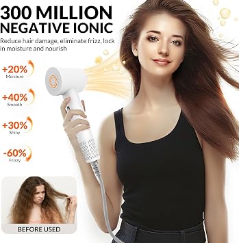 Professional Ionic Hair Dryer with Diffuser, 112,000 RPM Brushless Motor for Fast Frizz-Free Drying, Lightweight Travel Hair Dryer for Men and Women