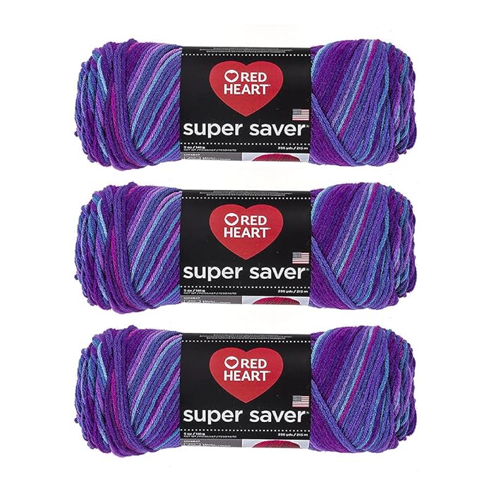 Buy Red Heart Super Saver Yarn (3Pack) Grape Fizz E3003931 Online at