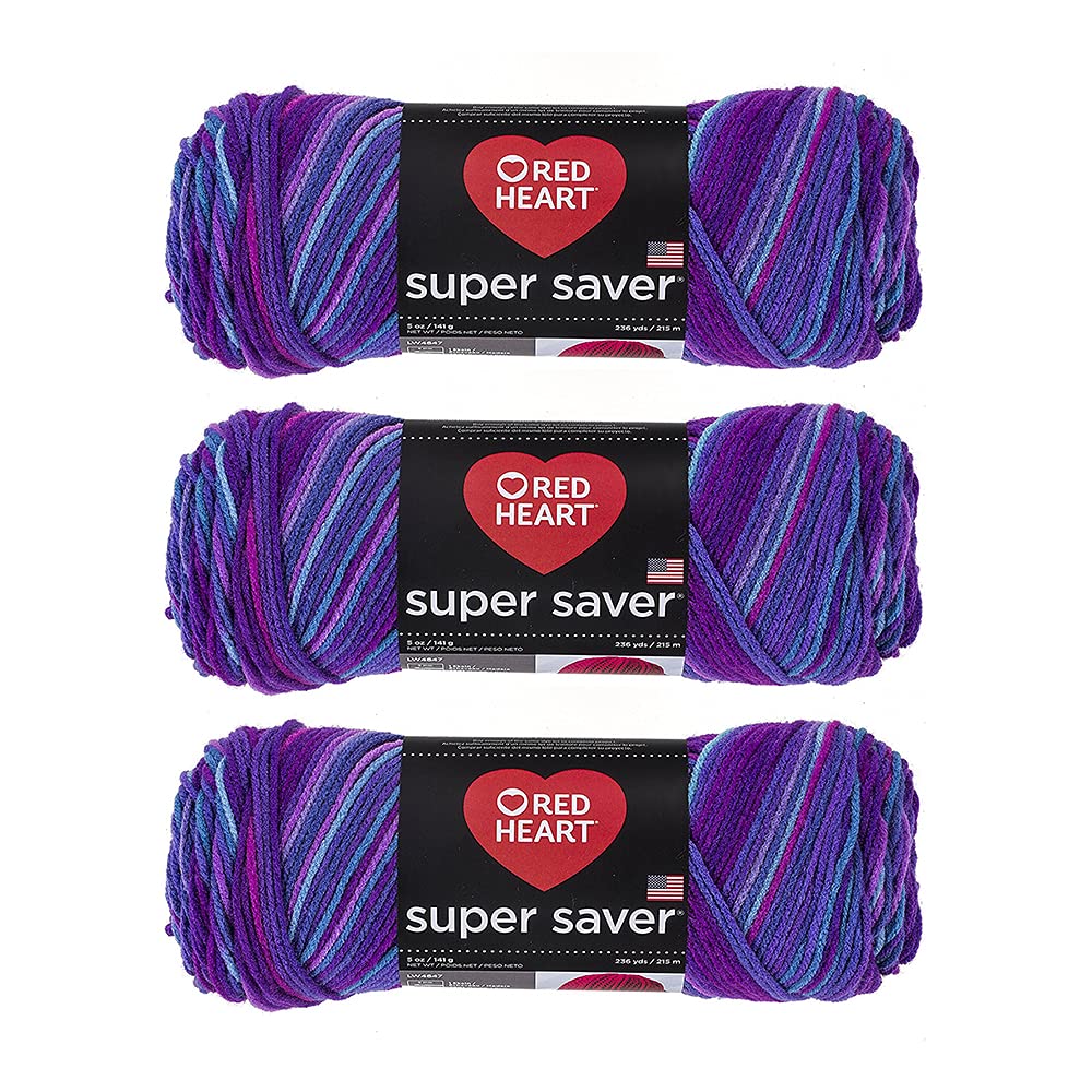Buy Red Heart Super Saver Yarn (3Pack) Grape Fizz E3003931 Online at