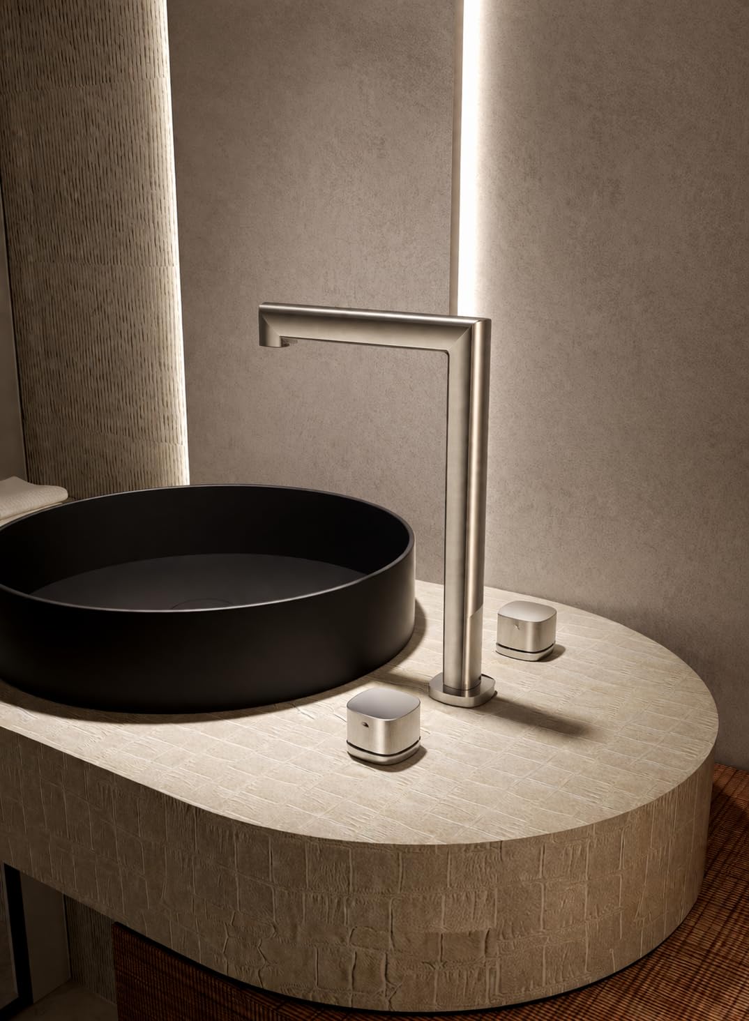 IMEX - Grifo Lavabo Bimando Toscana Grifería Baño en Latón Grifo para Lavabo Moderno Antigoteo Monturas Cerámicas Instalación Rápida