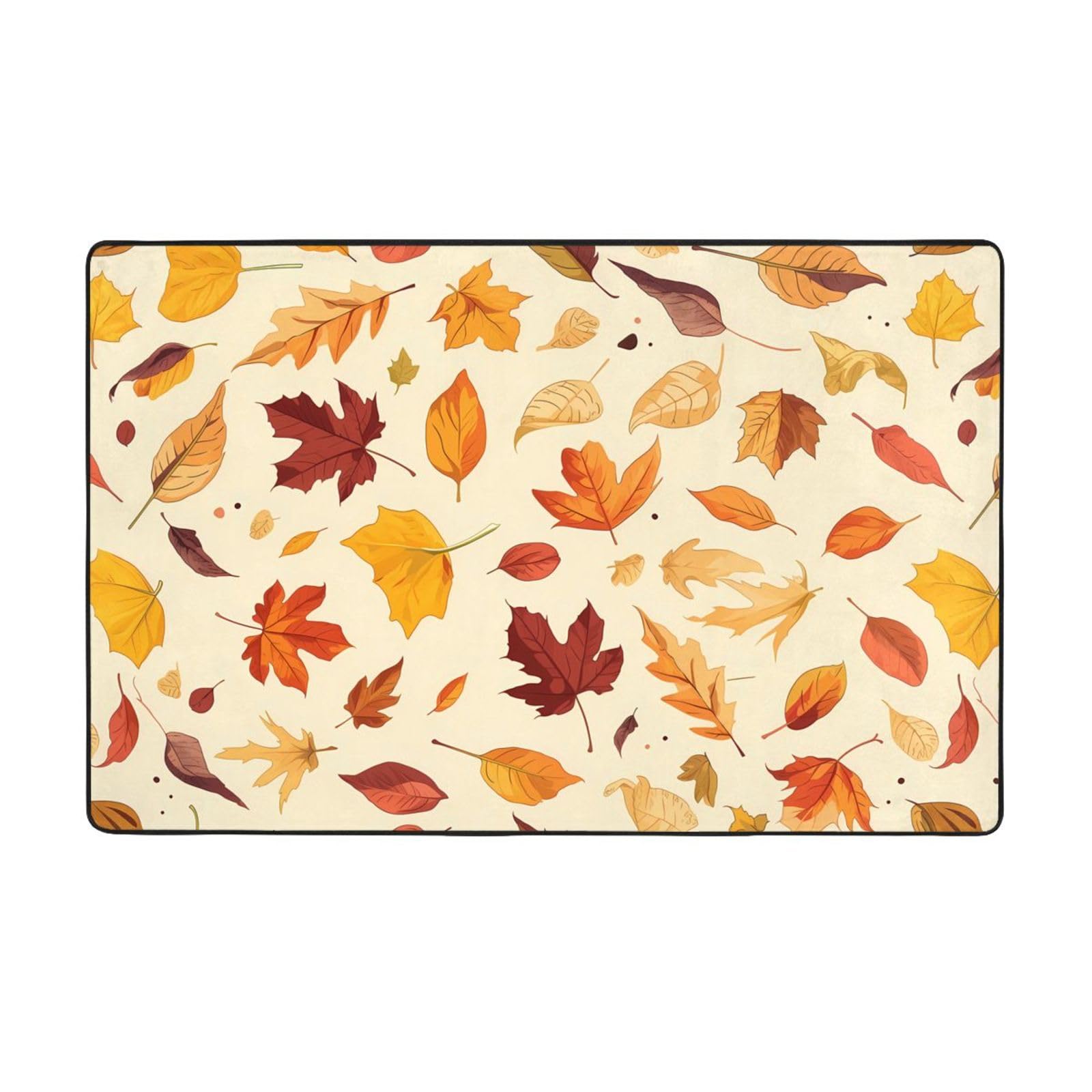 Tapis imprimé vent d'automne velours fin lavable doux 152x99 cm résistant