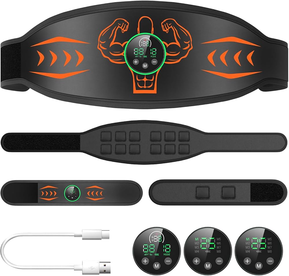 Amazon.co.jp: 【2025強化版 消費カロリー表示】 EMS腹筋ベルト ジェル