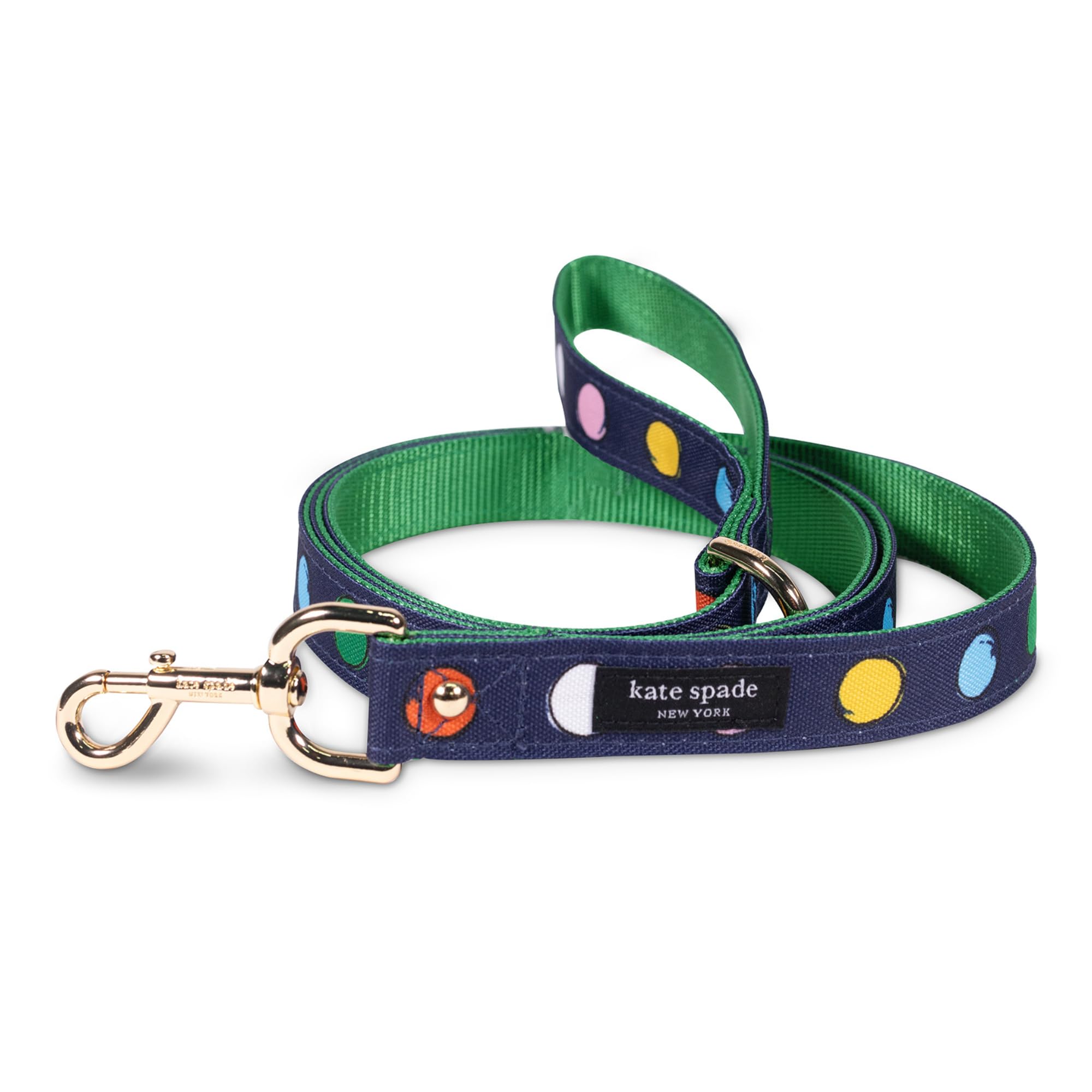kate spade new york Correa de perro de 6 pies, correa resistente para perros hembras o machos, bonita correa para mascotas con herrajes de metal dorado, correa larga para perros medianos y grandes