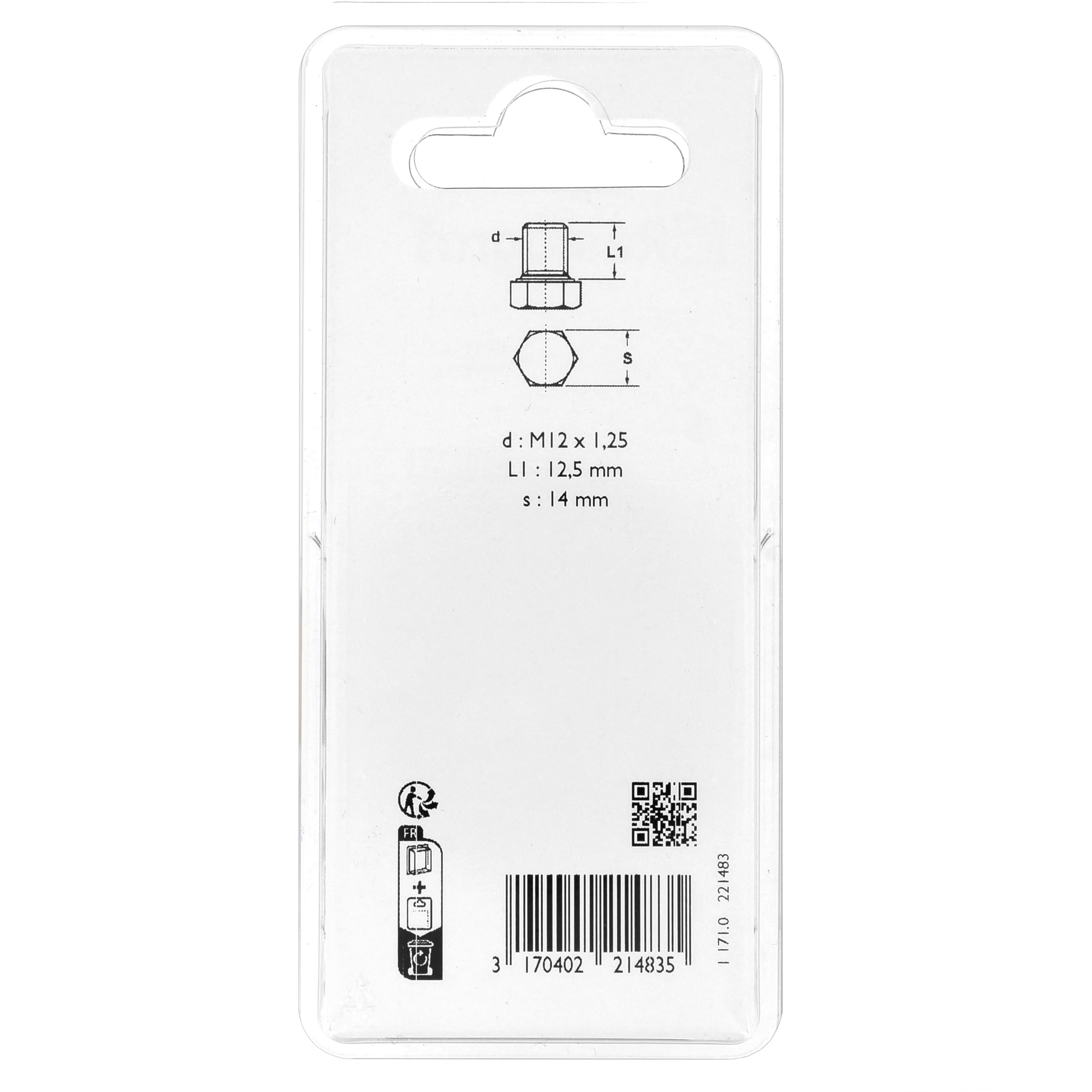 Restagraf Bouchon De Vidange Avec Joint - M12-1.5 X 12mm Acier - Blister De 2