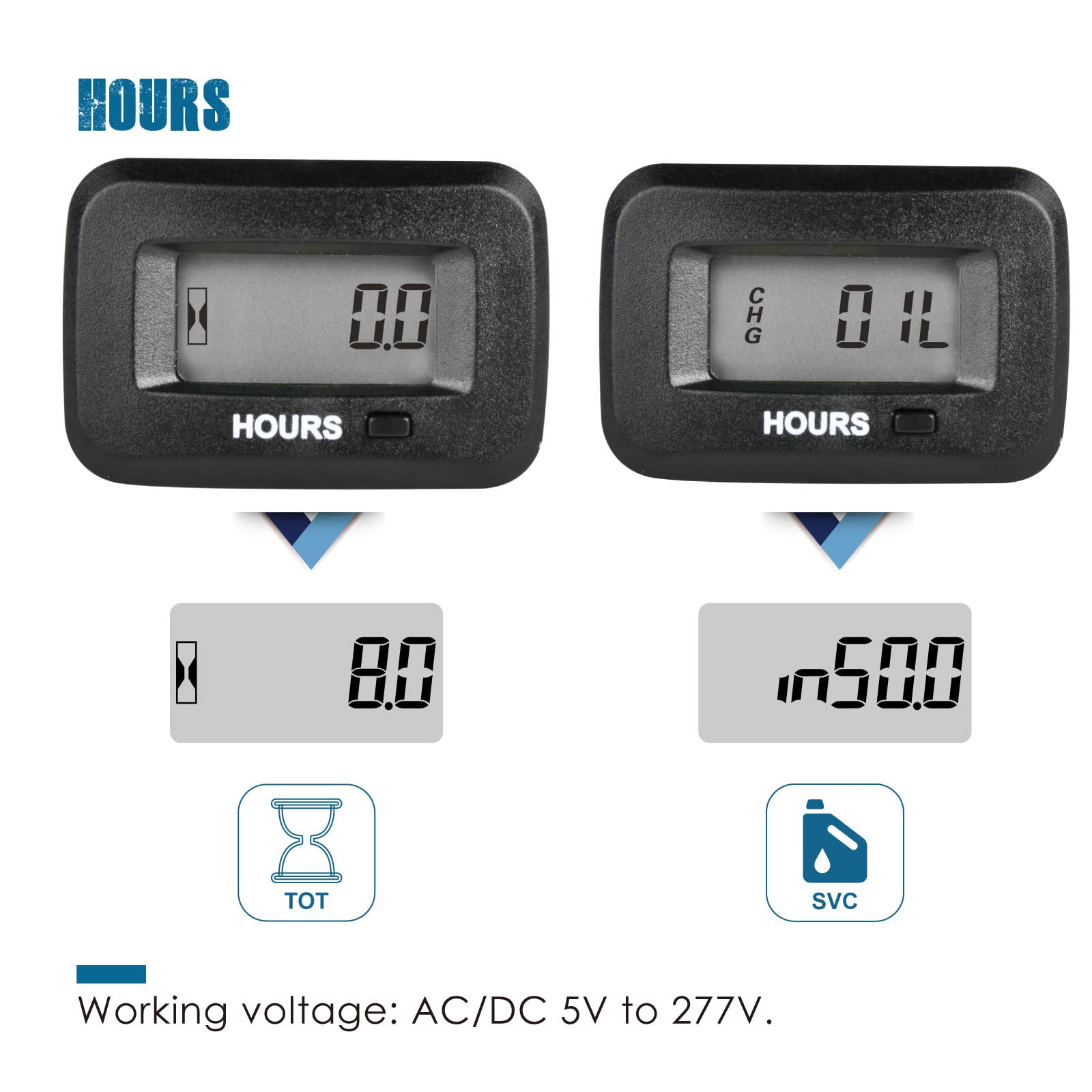 Compteur D'heures Numérique LCD 5-277V - Pour Tondeuse, Tracteur, Générateur, Stockage Données