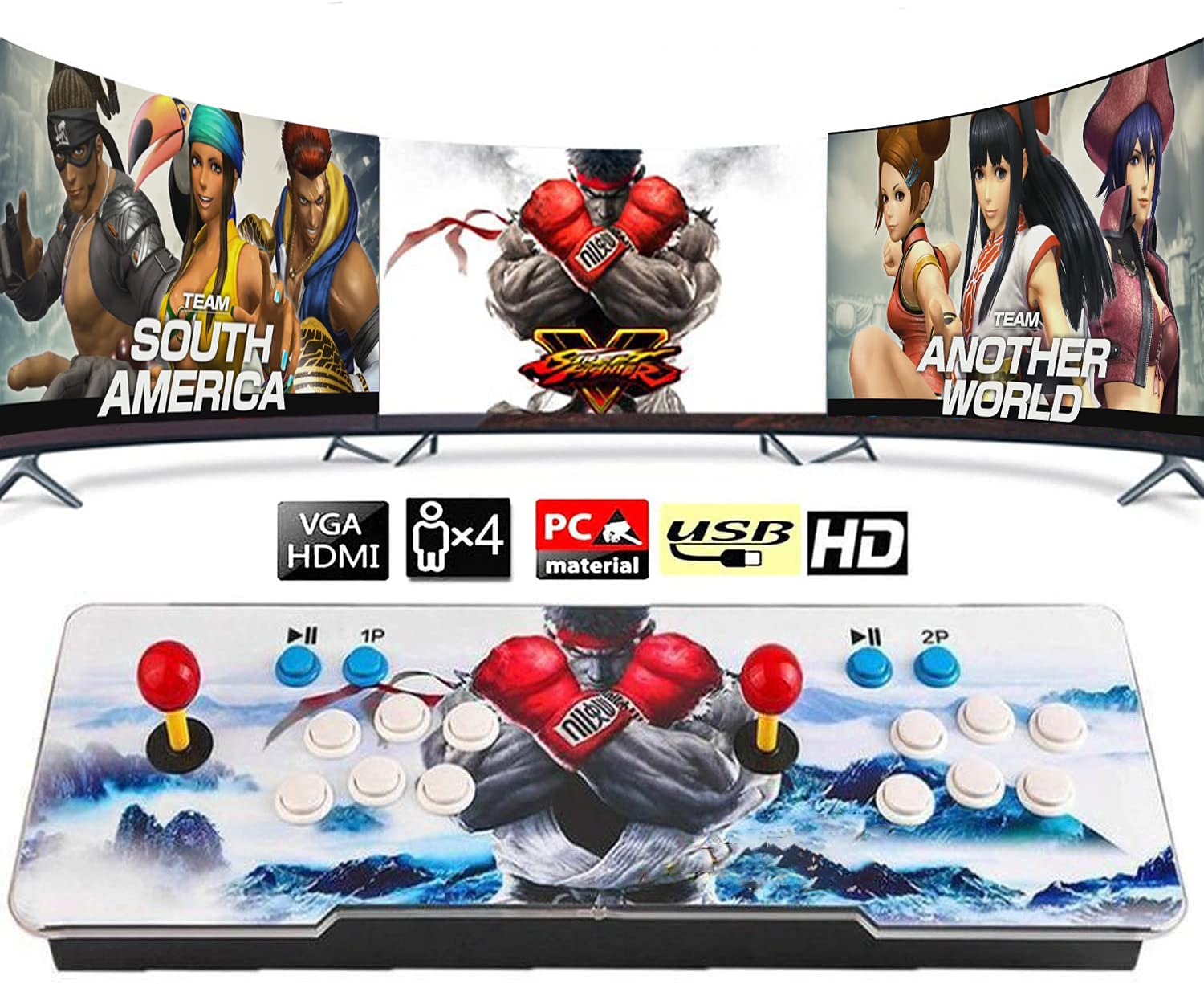 FRCITI 3D Arcade Game Console - 3399 Games Installed, Search Games, Support 3D Games, 1280x720P, Fav