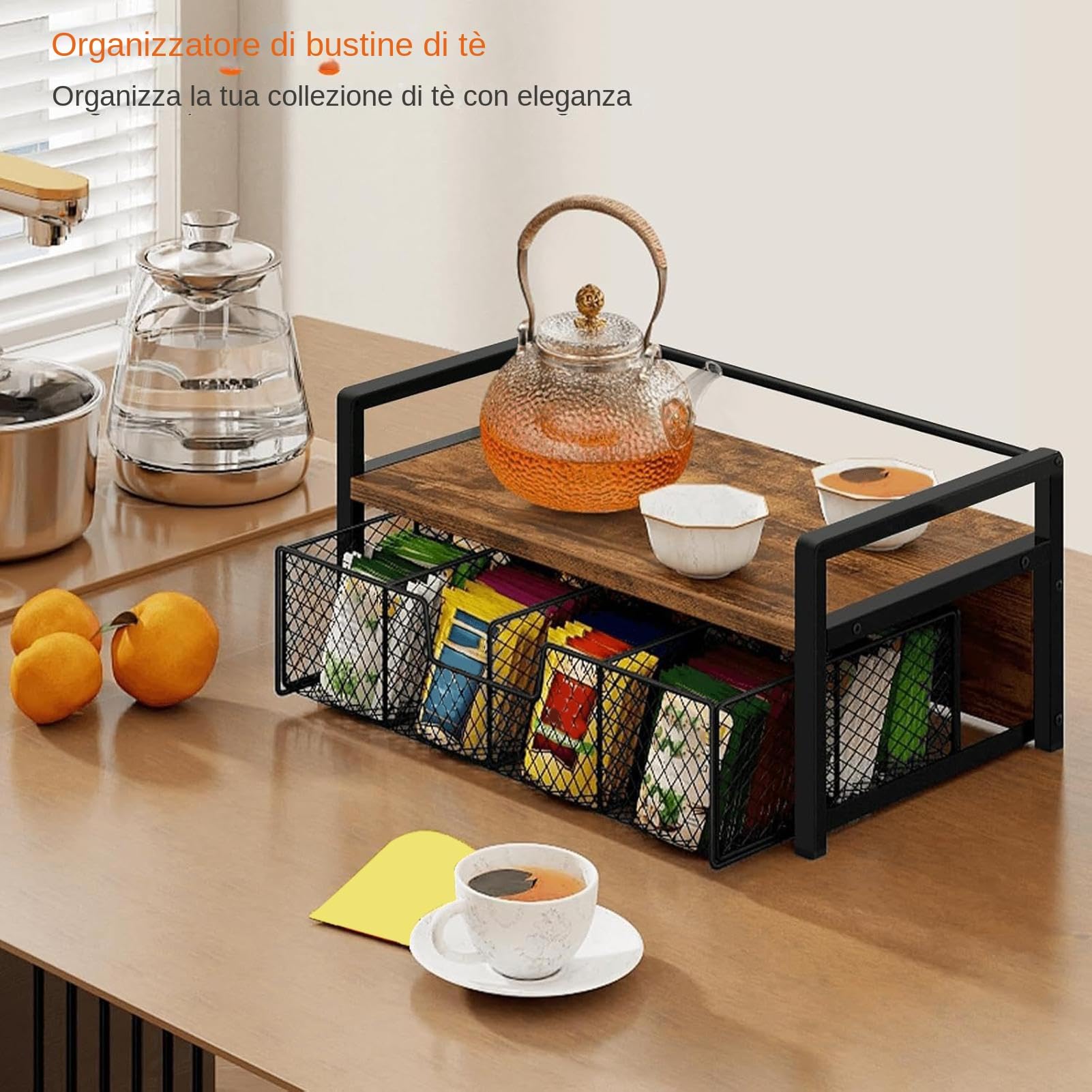 de Té Rústica Contenedor de té antideslizante rústico vintage | Clasificador para Cajón de Té para Mujeres Hombres Adolescentes Adultos Sala de Meditación Barra de Cocina Salón Hogar