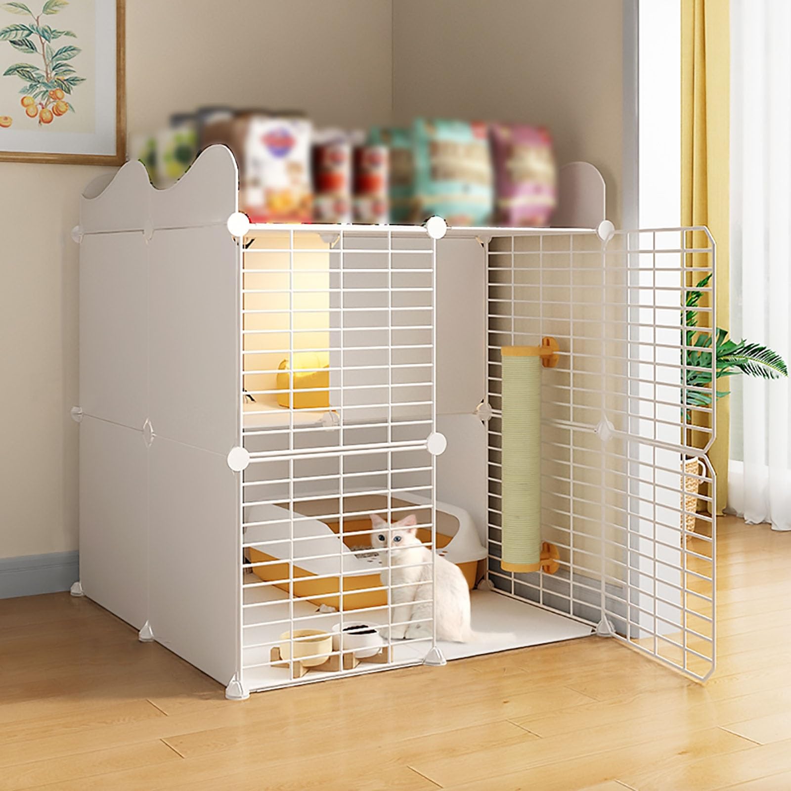 Cage pour chat intérieur en métal : la solution 2 niveaux contre les griffures
