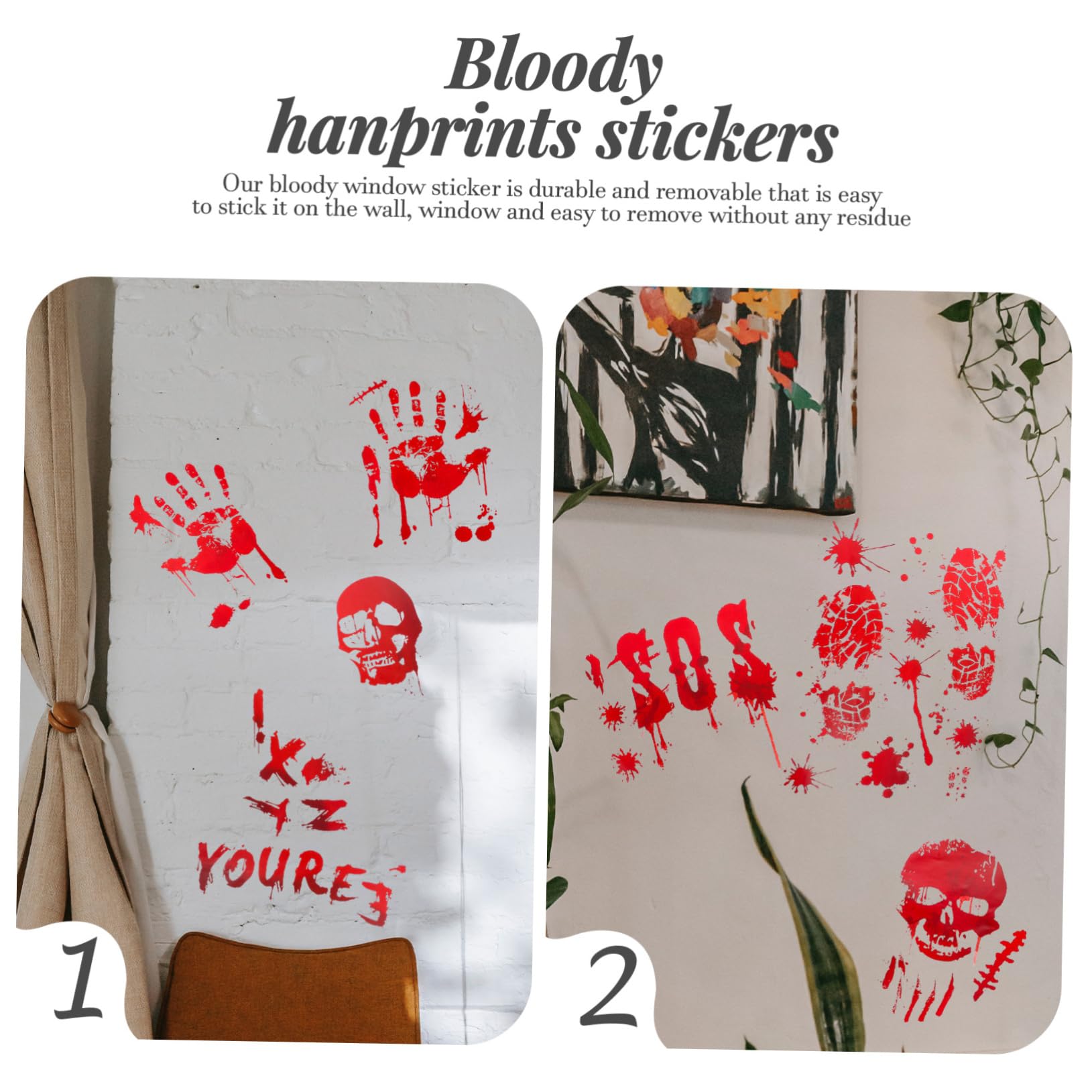 Alipis 70 Hojas De Pegatinas De Halloween Pegatinas De Piso Suministros De Halloween Pegatinas Sangrientas Horror Pegatinas De Puerta Festival Decorativo Pegatinas Halloween Huellas De