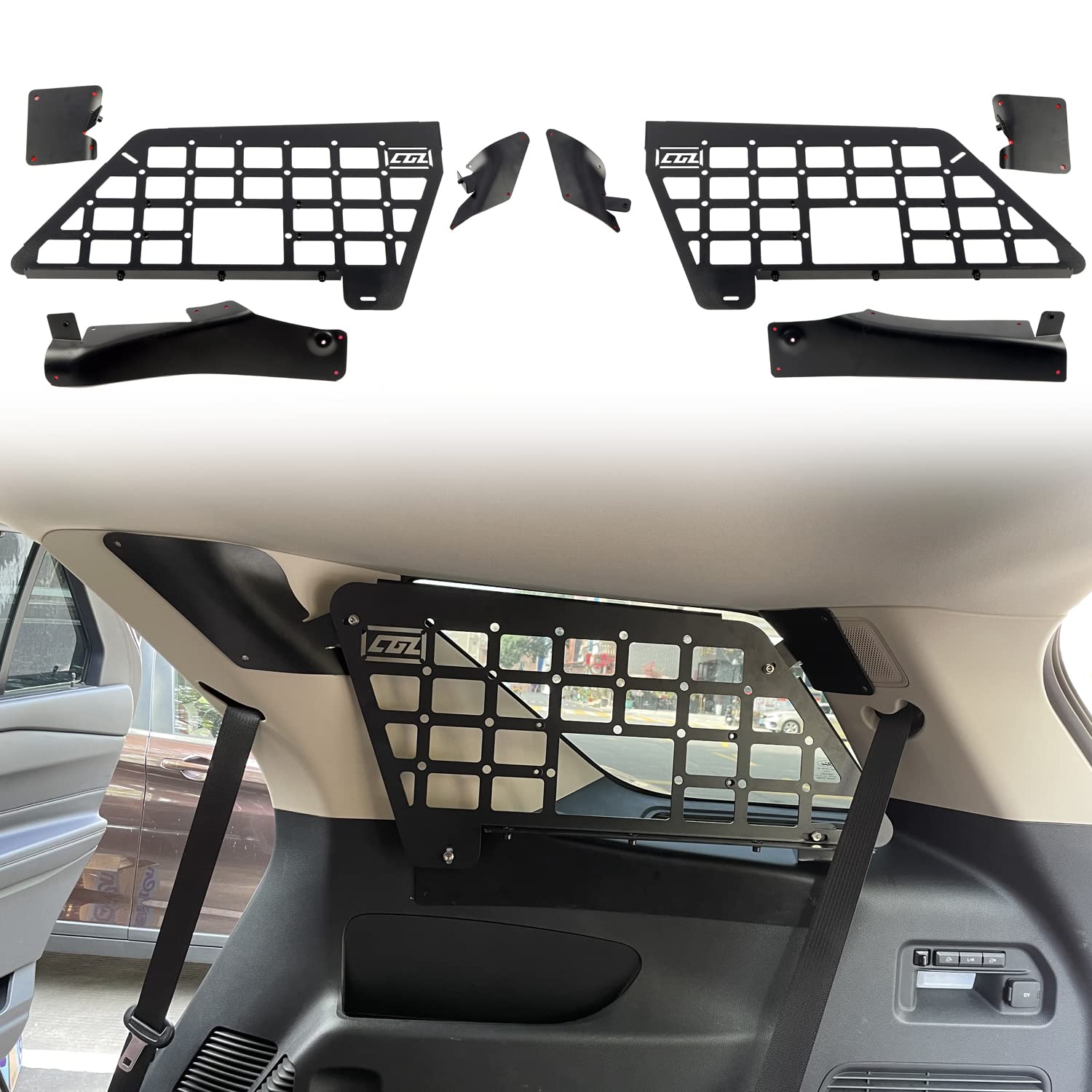 HIGH FLYING 2020-2024 for Ford Explorer Car Accessories Rear Window Molle Modular Storage Panels System Trunk Organizer Aluminum Alloy (Side Panels)