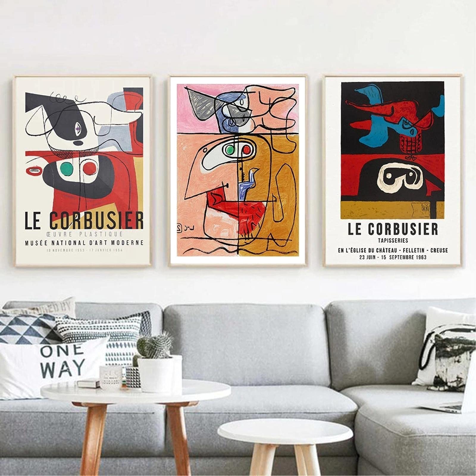 Amazon.co.jp: フランスのル・コルビュジエ展ポスターヴィンテージ抽象