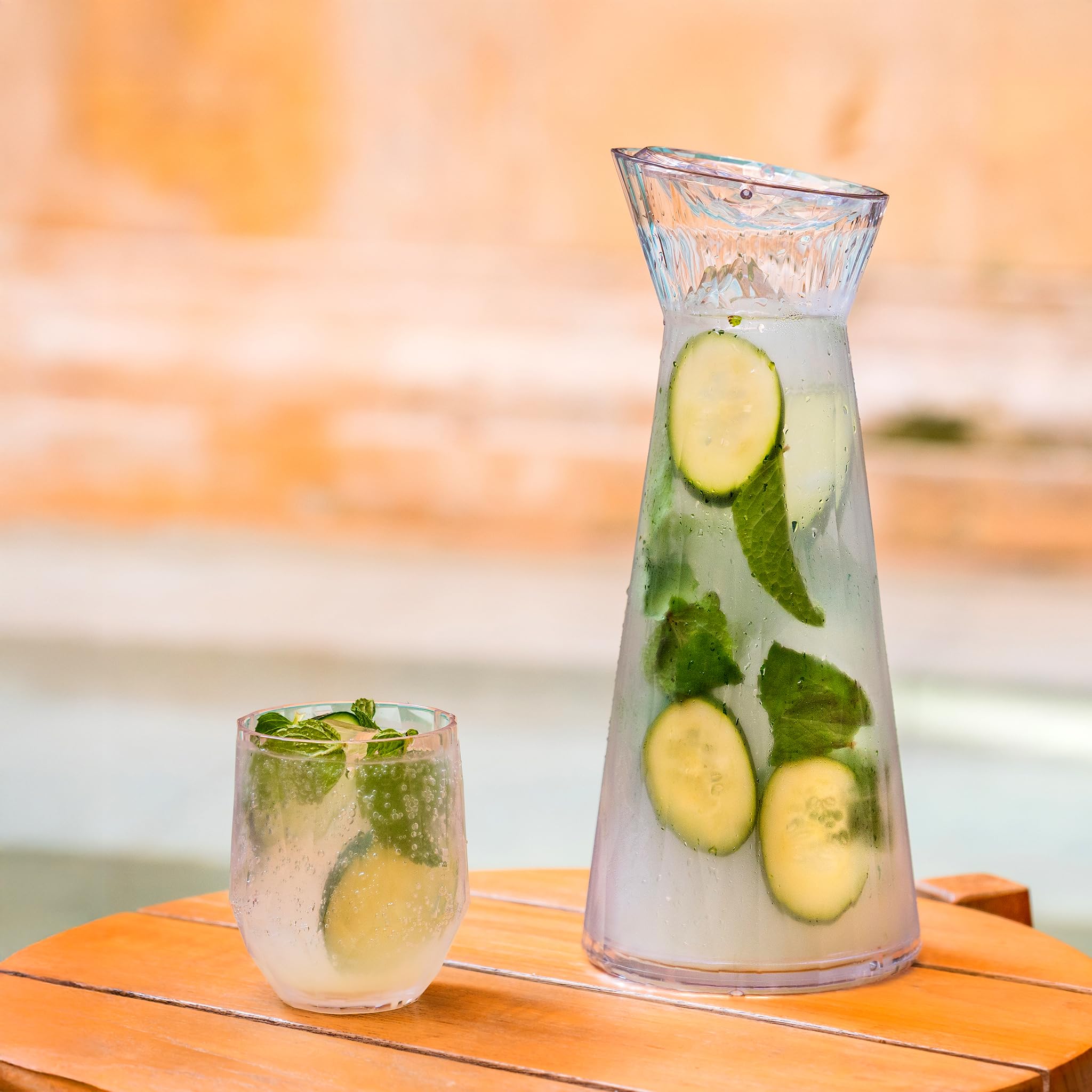 Koziol Superglas CLUB CARAFE L, caraffa con coperchio, 1200 ml, acqua, tè freddo, limonata, succo, plastica trasparente, infrangibile, lavabile in lavastoviglie, per cucina, feste (caraffa da 1,2 l +