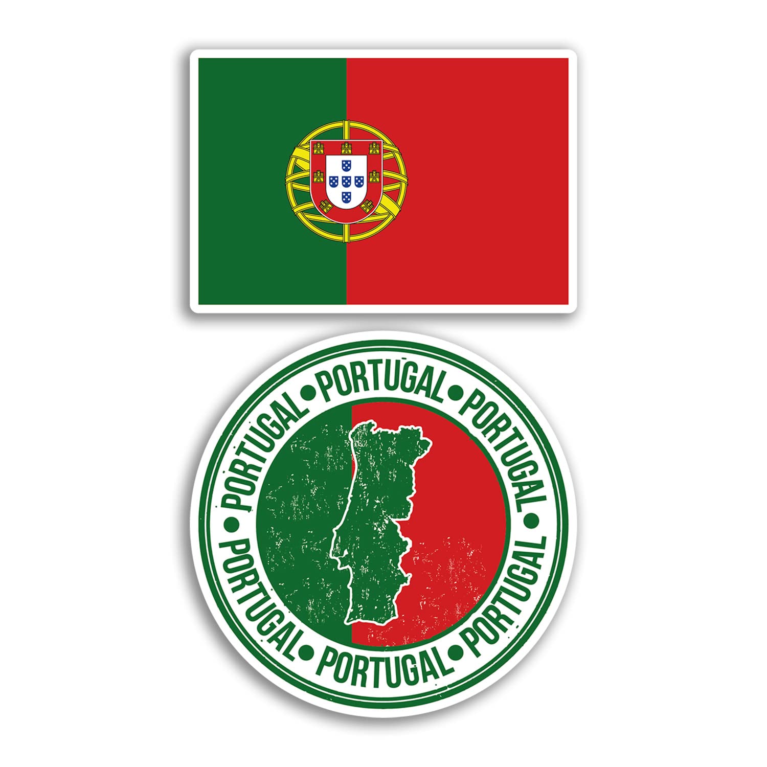 Dv Design Multi 2 X 10Cm Wide Portugal Vinyl Stickers - Portuguese Flag Map Scrapbook Design Holiday Adventure Travel Country Gift #78652