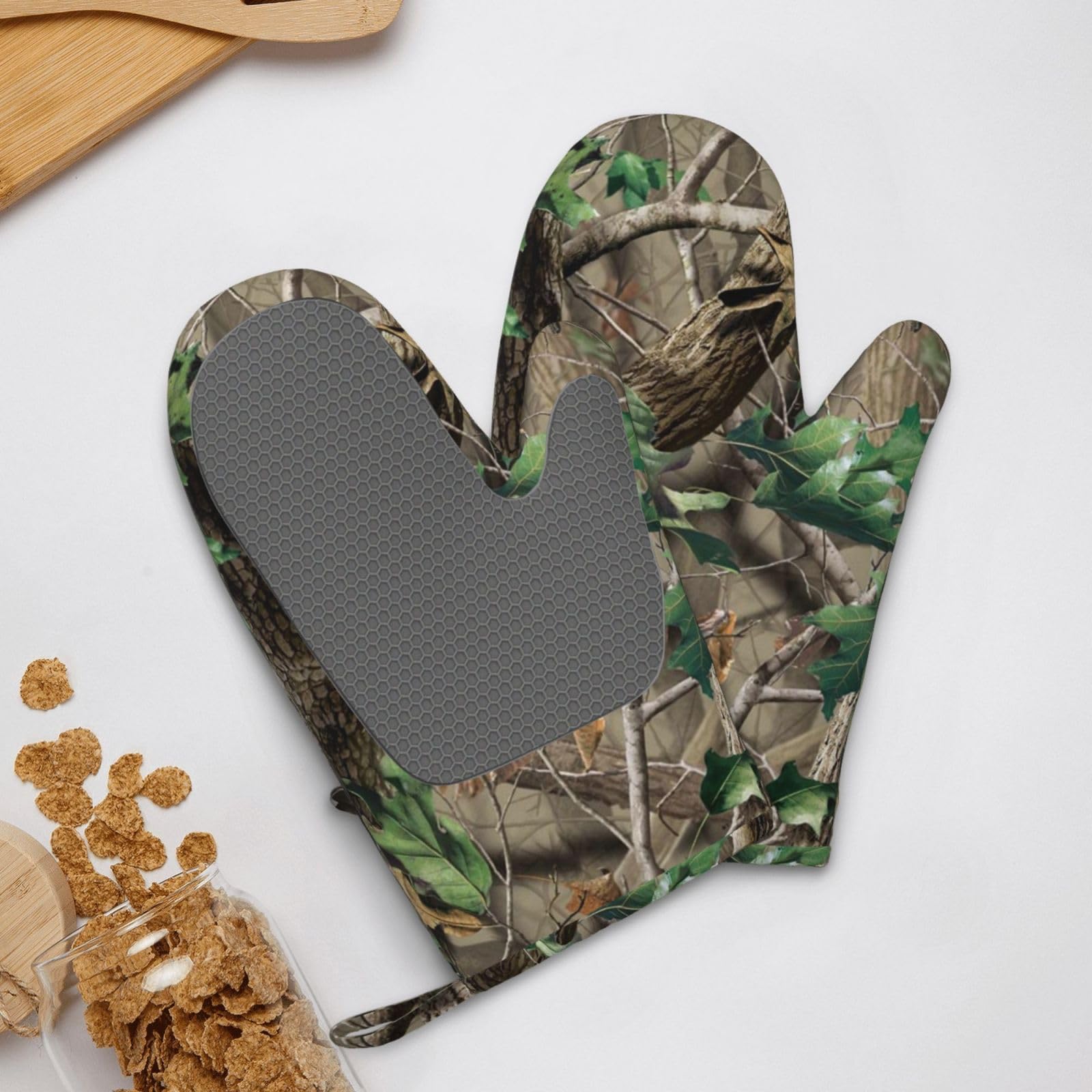 Hardwoods Gants de cuisine en silicone avec imprimé camouflage Vert