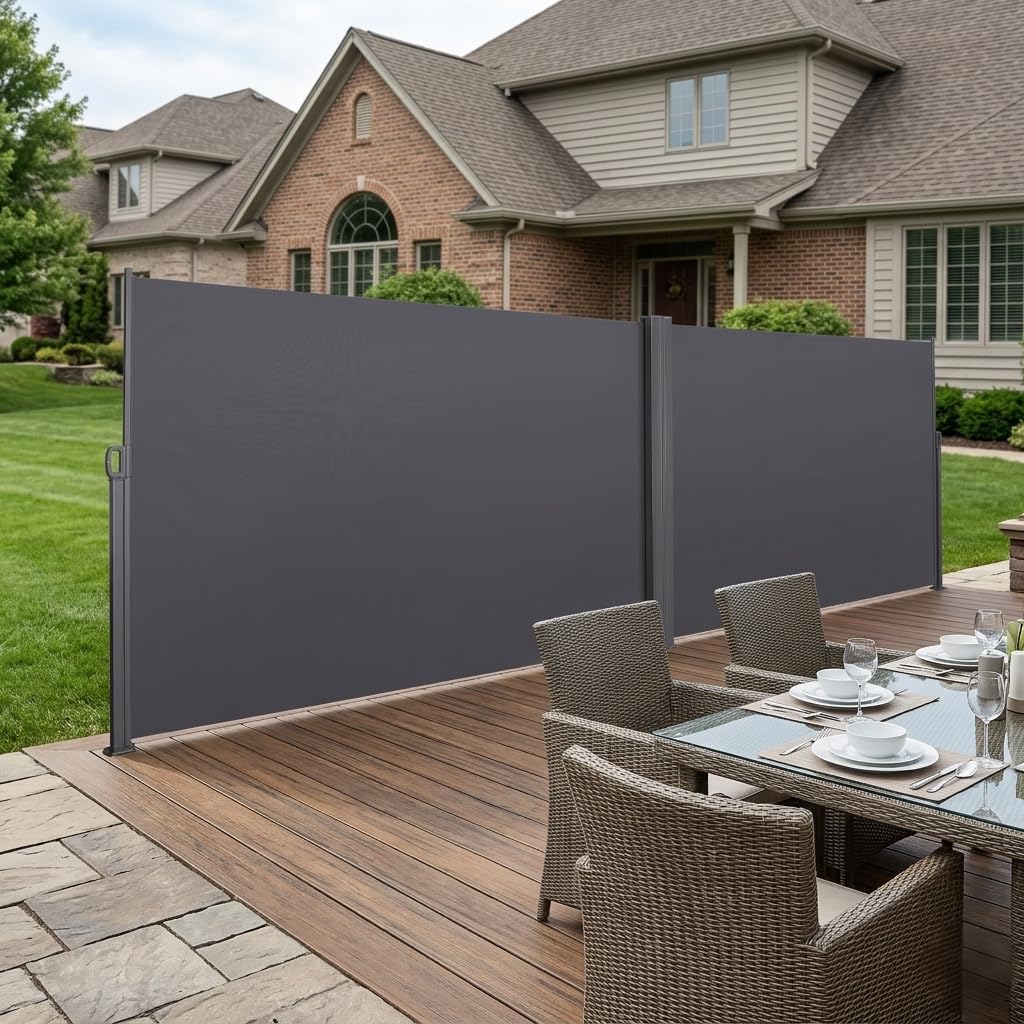 Retractable Outdoor Privacy sn - and Weatherproof Fence Panel Suitable for patios, Balconies, Gardens and patios