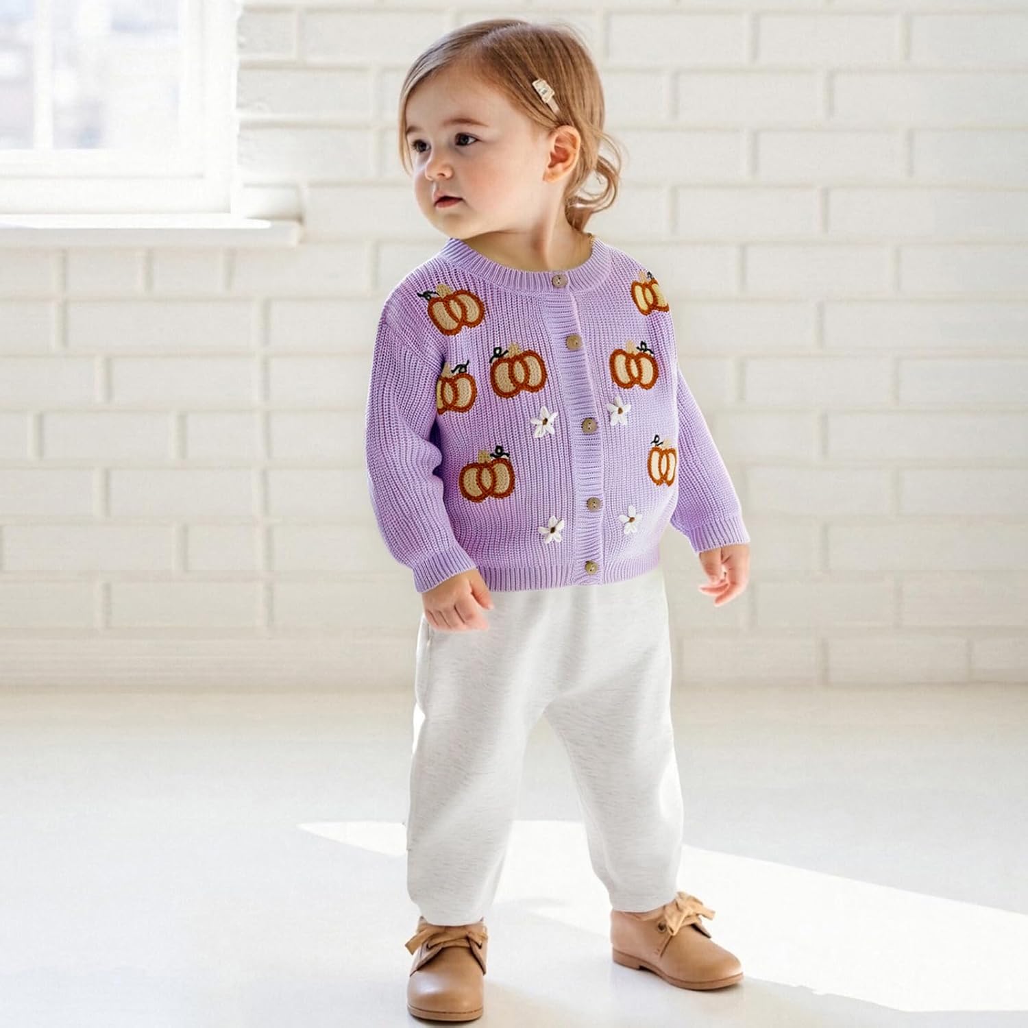 Baby Girl Cardigan Sweater Long Sleeve Button Up Knit Sweatshirt Jacket Toddler Baby Girl Fall Outfits - Image 2