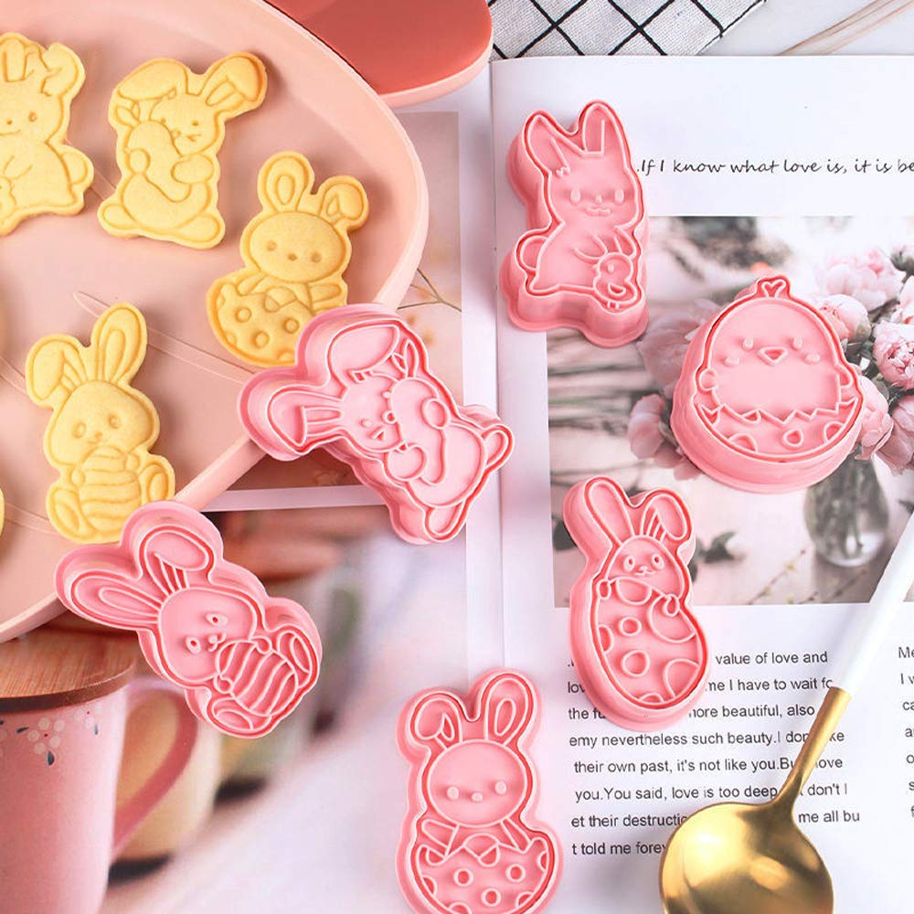 Emporte Piece Paques, Ensemble de Emporte Pâques, 4Pcs Emporte Piècesgrande Taille, Pièces Patisserie Paques Inoxydable pour DIY Décoration, Oeuf, Lapin, Poussin